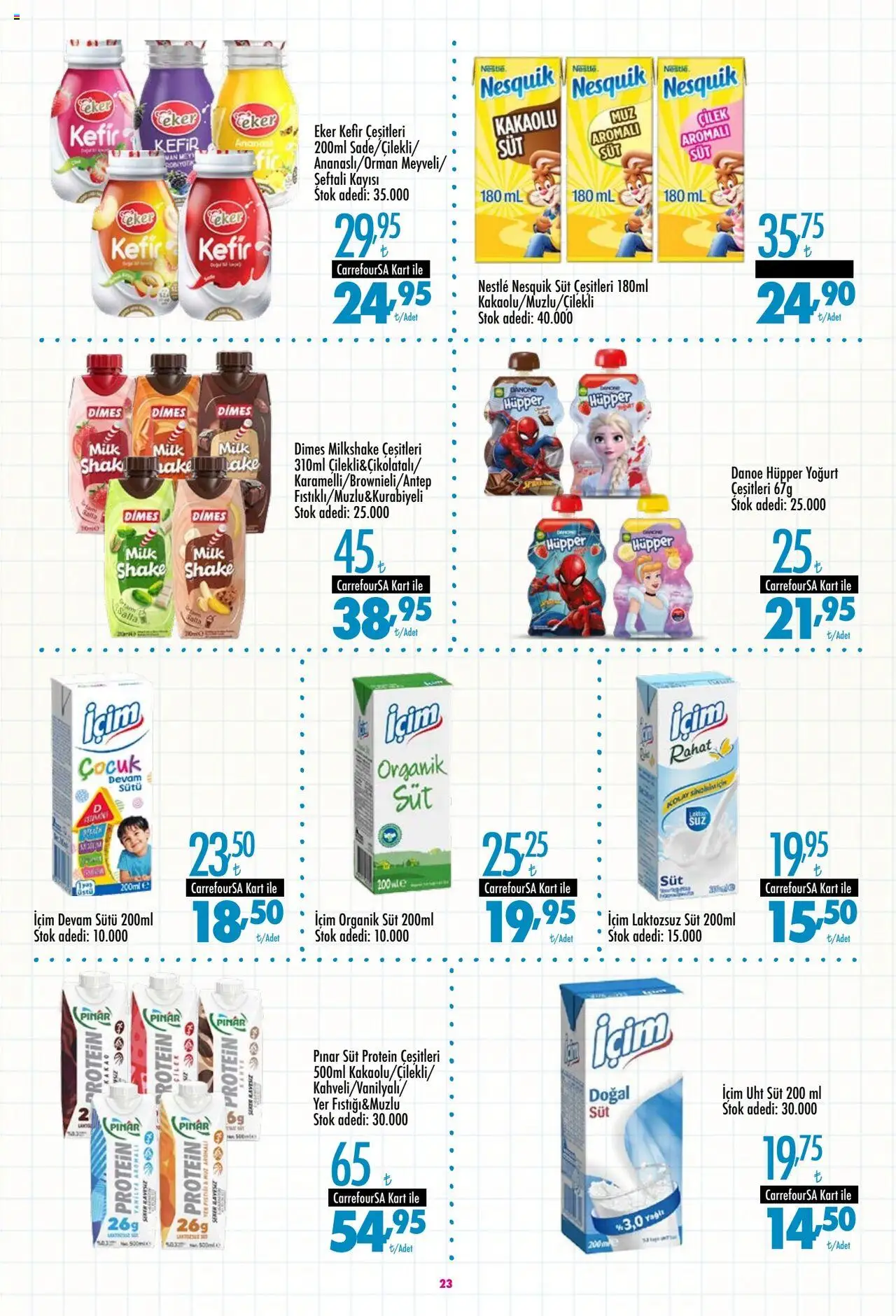 CarrefourSA Katalog - 25.08.2025 tarihinden itibaren geçerlidir | Sayfa: 23 | Ürünler: Kefir, Muz, Yer fıstığı, Şeftali