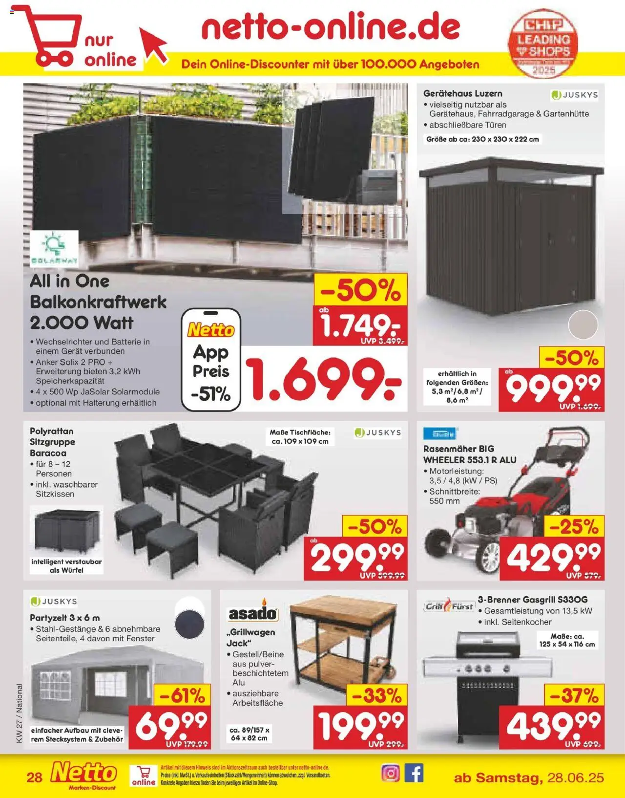 Netto Marken-Discount prospekt Amberg	 - gültig ab dem 29.06.2025 | Seite: 44 | Produkte: Grill, Rasenmäher, Batterie