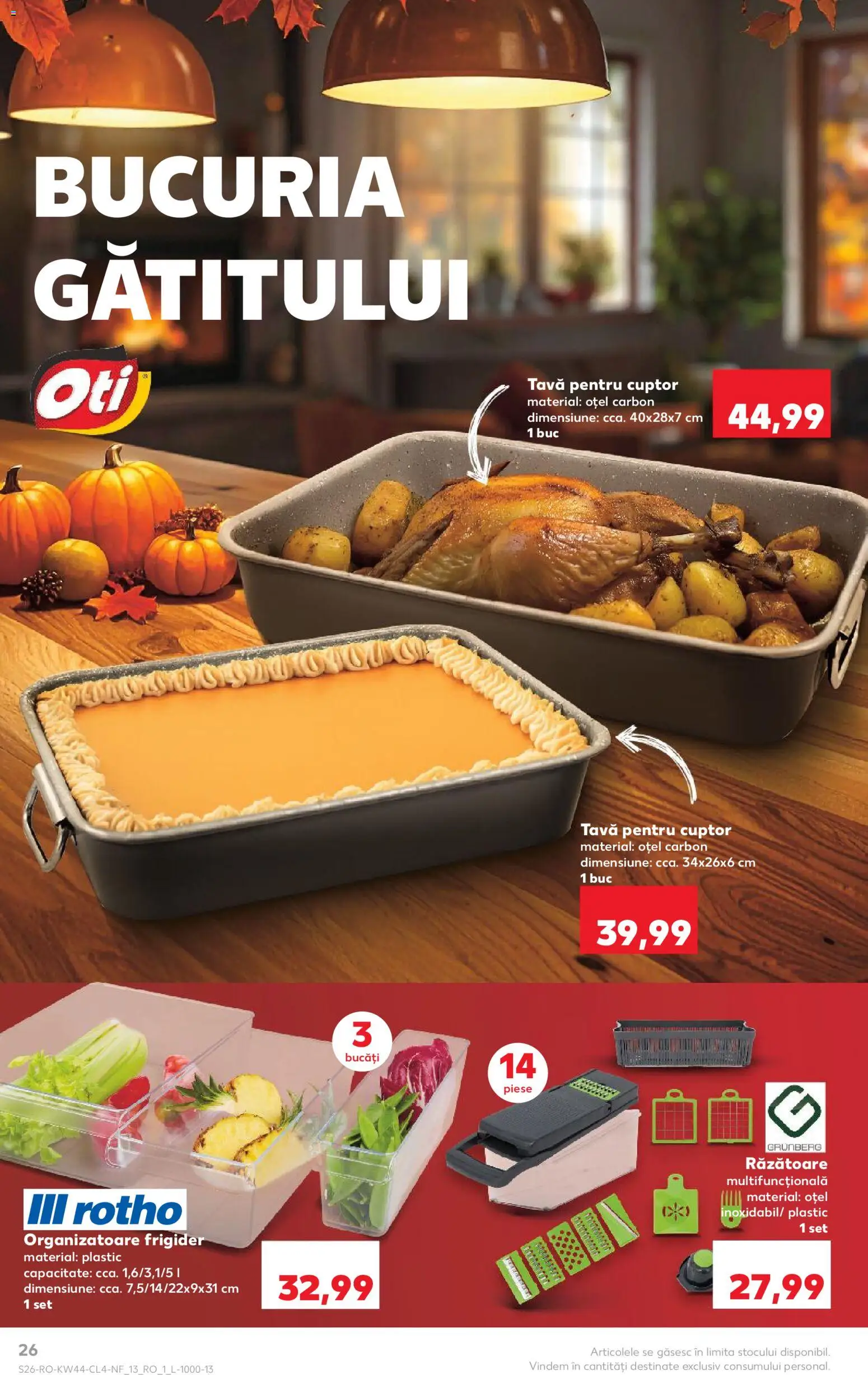 Noul catalog Kaufland – valabil de la 29.10.2025 | Pagină: 26 | Produse: Frigider, Cuptor, Răzătoare