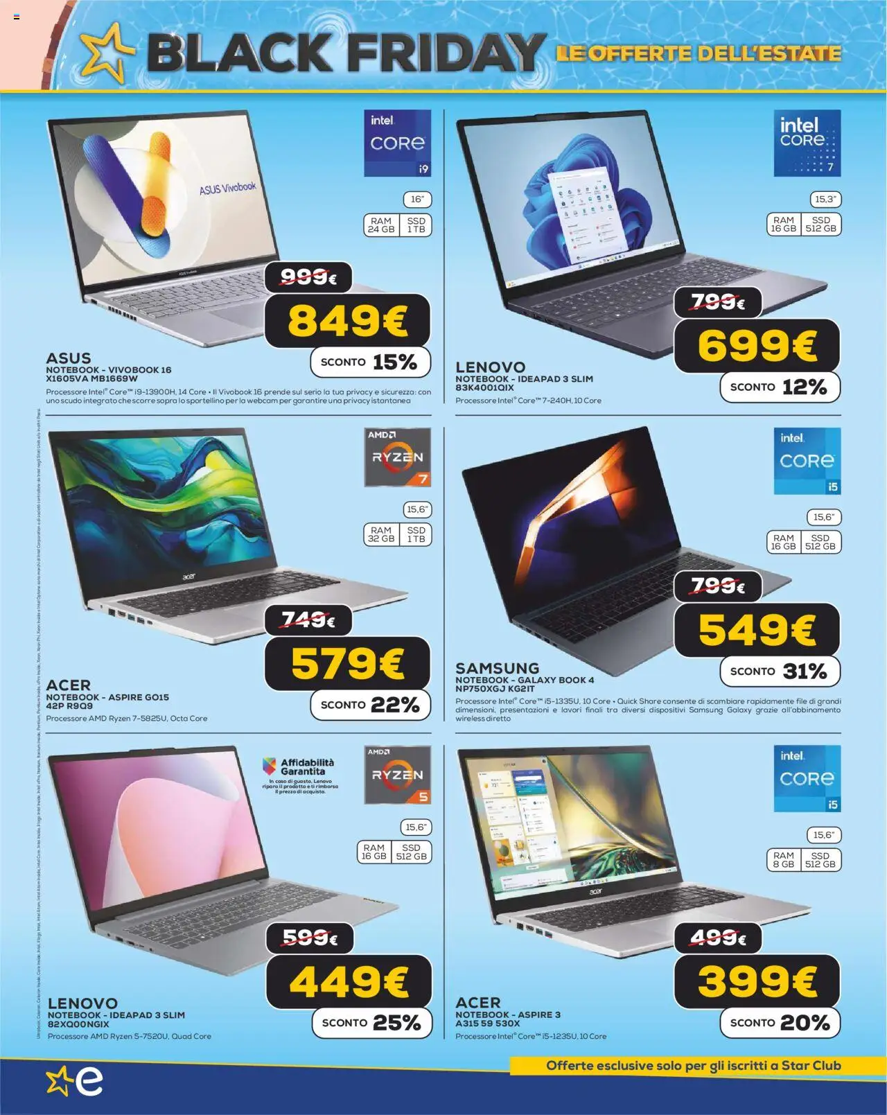 Volantino Euronics del 05.06.2025 | Pagina: 12 | Prodotti: Webcam, Notebook, Samsung Galaxy, Samsung