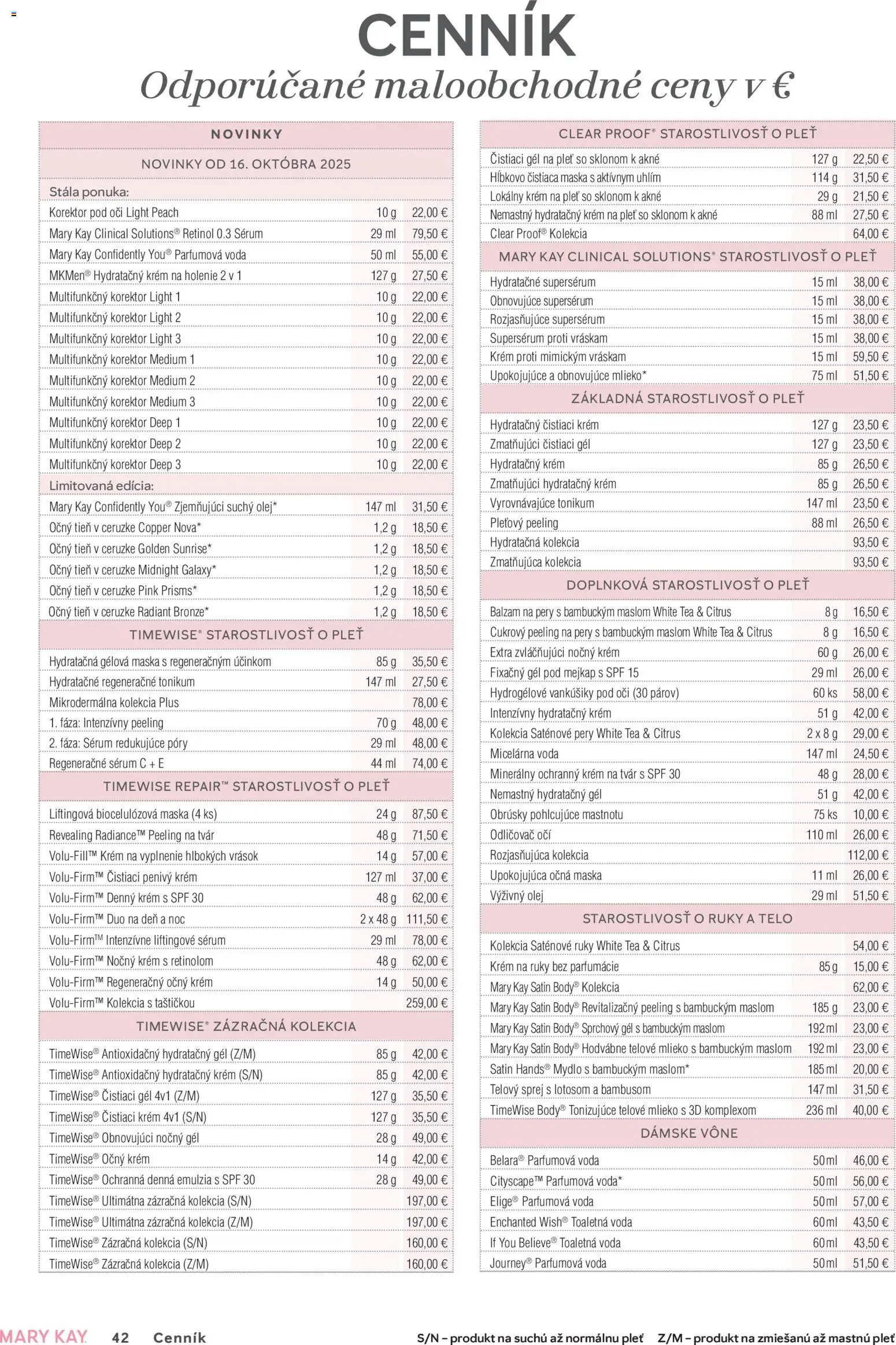 Nové Mary Kay akcie – leták je platný od 16.10.2025 | Strana: 42 | Produkty: Olej, Peeling, Telové mlieko, Krém na ruky