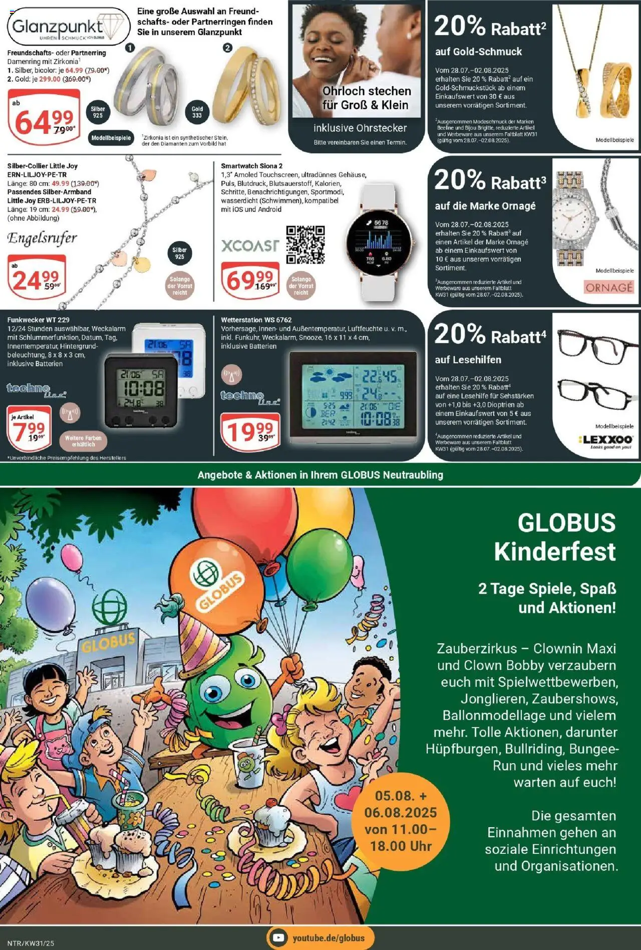Globus prospekt Neutraubling	 - gültig ab dem 28.07.2025 | Seite: 26 | Produkte: Wetterstation, Smartwatch, Batterien, Uhr
