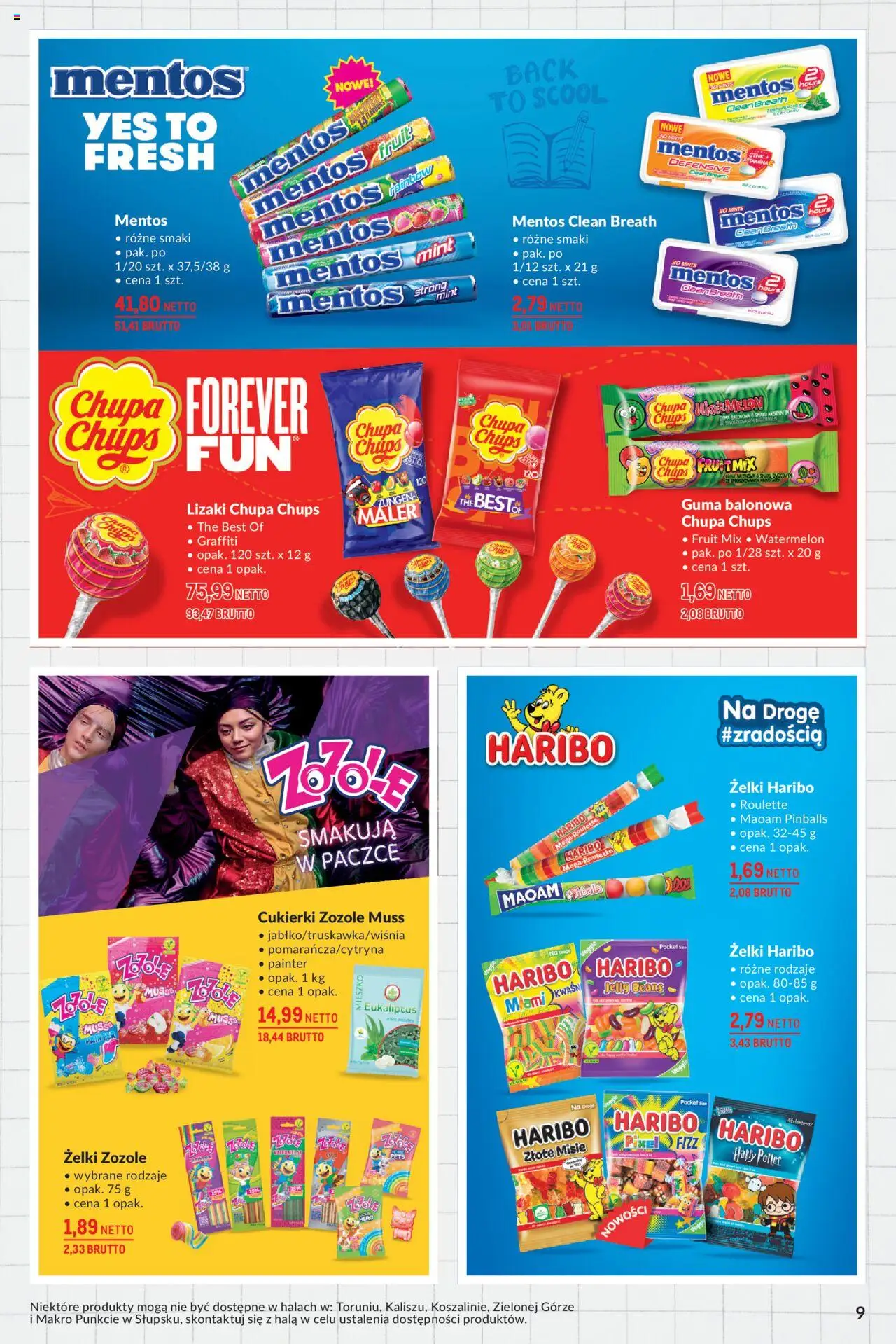 Makro Gazetka - Katalog Back to School od 19.08.2025 | Strona: 9 | Produkty: Żelki haribo, Cukierki zozole, Curry, Żelki
