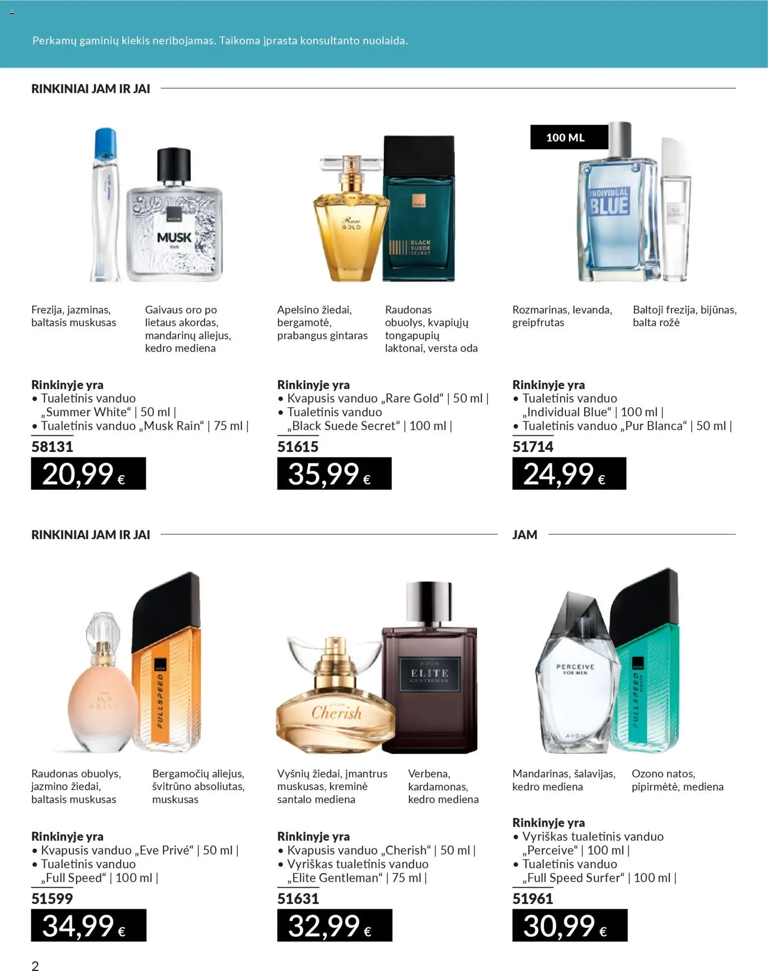 AVON akcijos nuo 01.02.2026 | Puslapis: 2 | Prekių: Kvapusis vanduo, Tualetinis vanduo