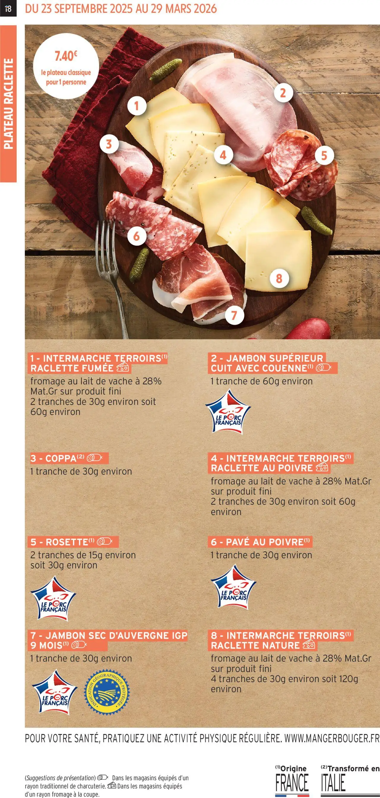 {H1} | Page: 18 | Produits: Plateau, Lait, Fromage, Jambon