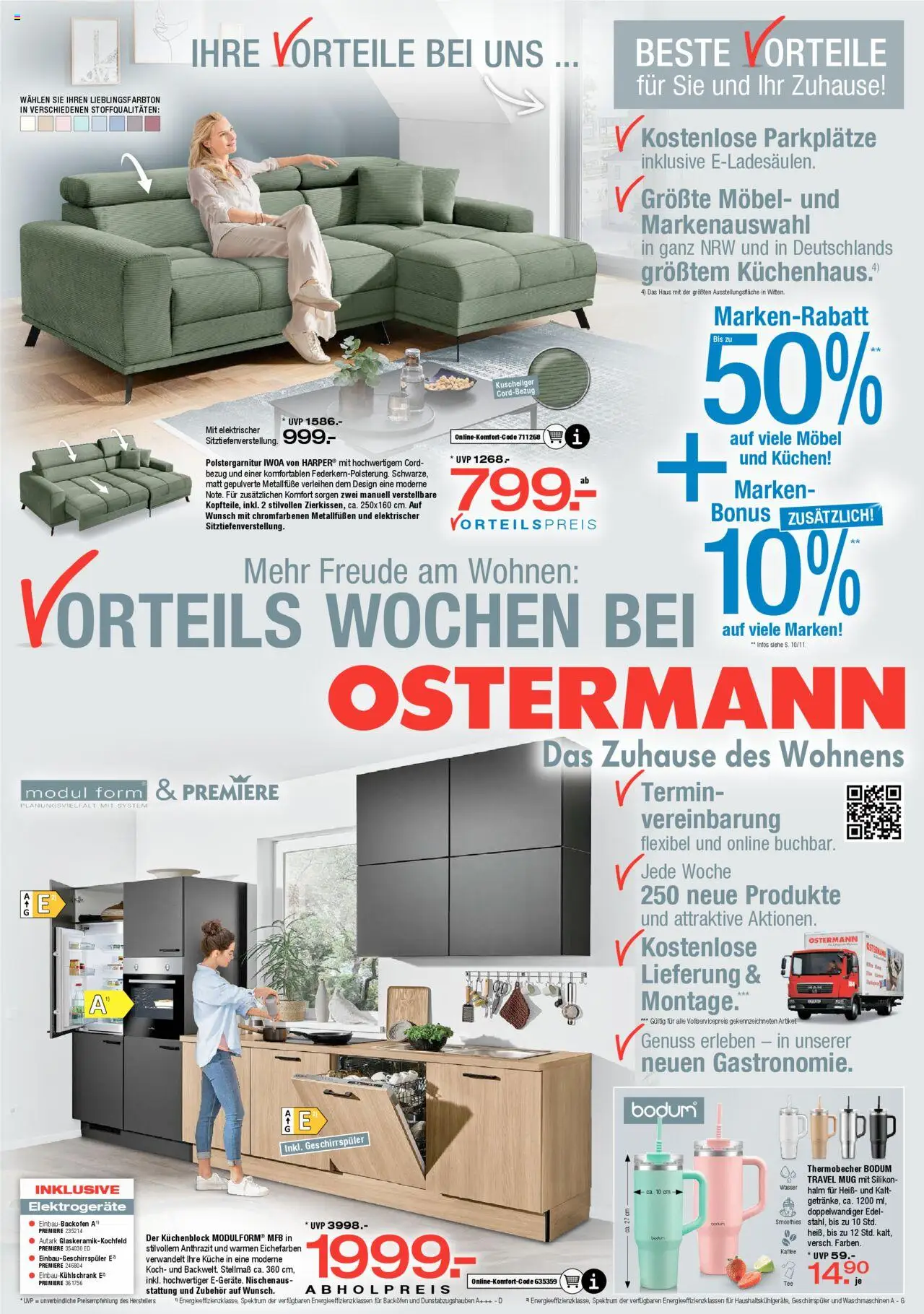 Ostermann Prospekt 	 - gültig ab dem 02.08.2025 | Seite: 1 | Produkte: Küchenblock, Küche, Backofen, Kuchen