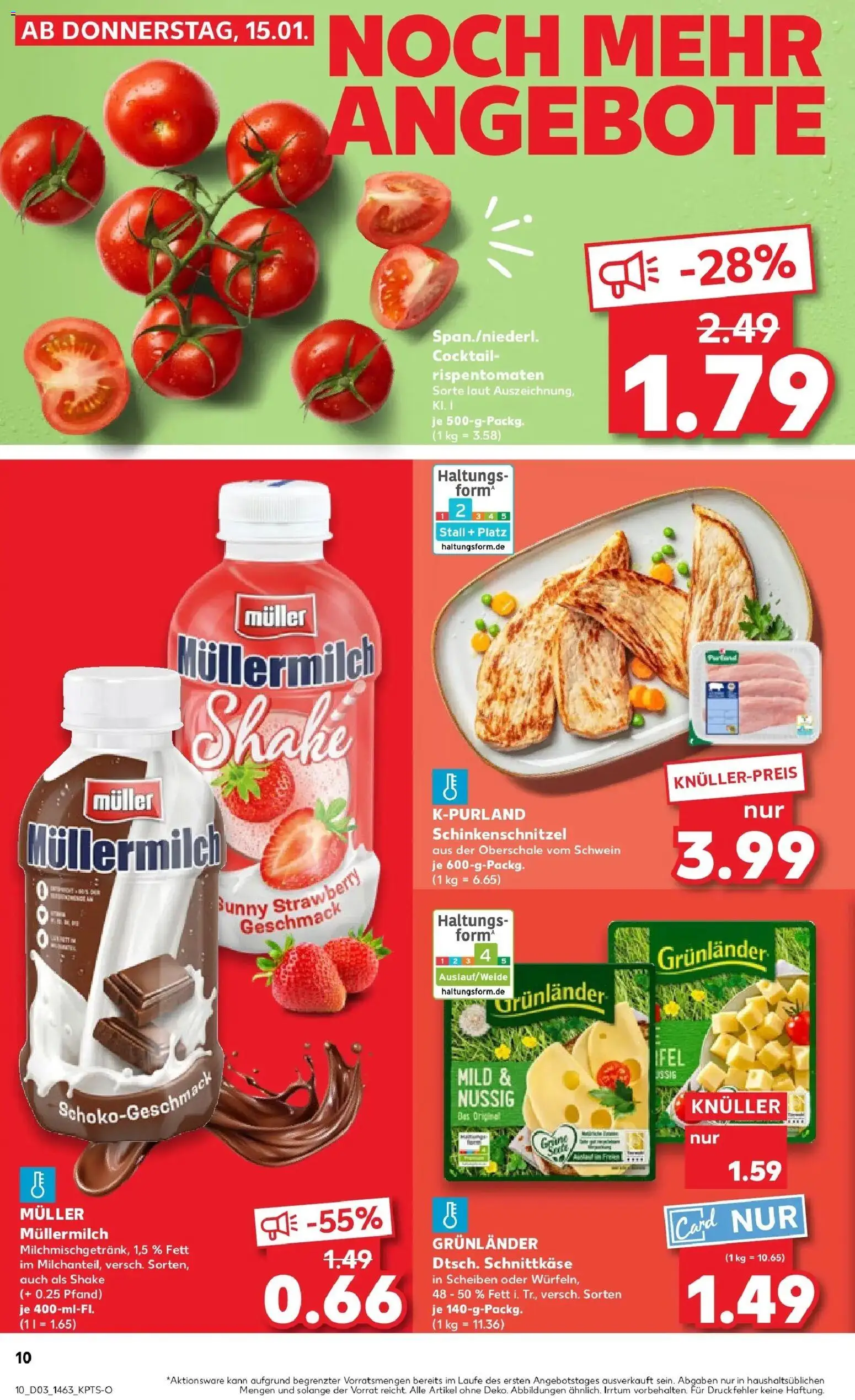 Kaufland prospekt Pocking	 – gültig ab 18.01.2026 | Seite: 10 | Produkte: Grunlander, Müllermilch, Muller mullermilch