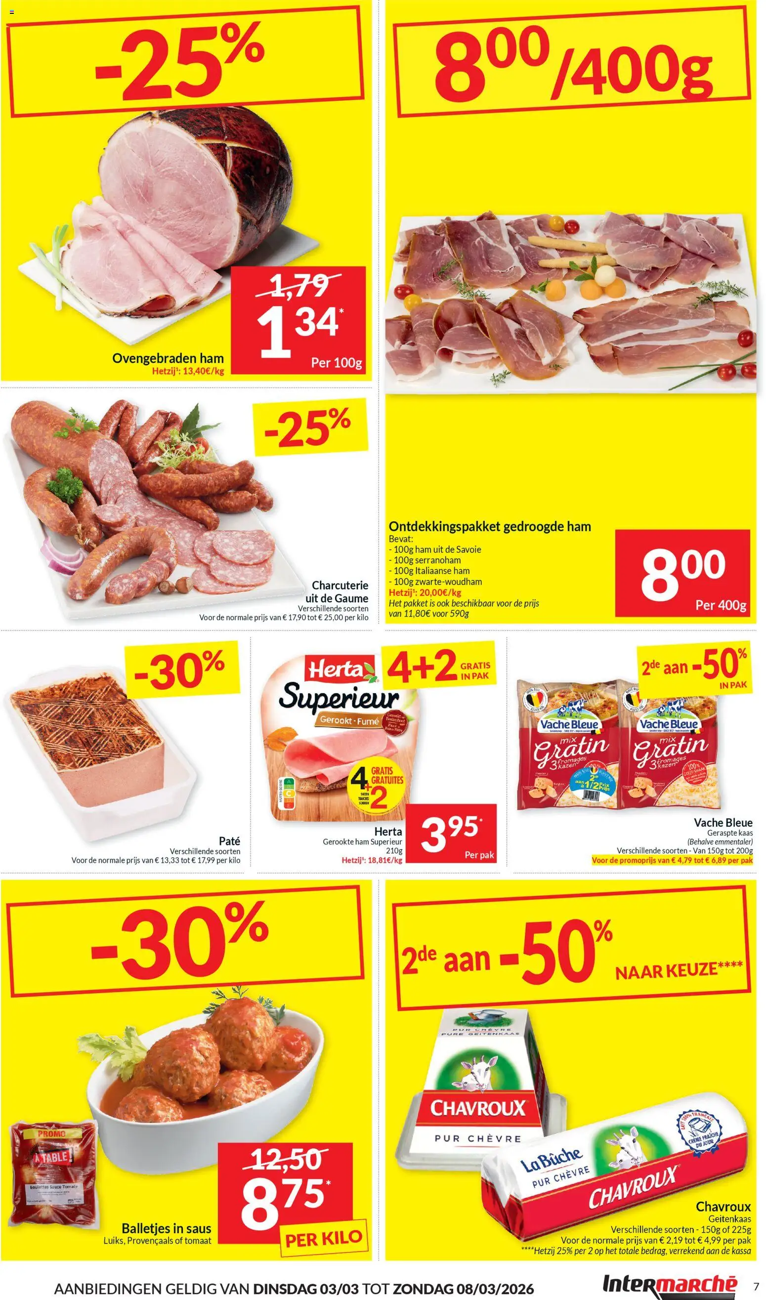 {H1} | Pagina: 7 | Producten: Ham, Saus, Crème, Kaas