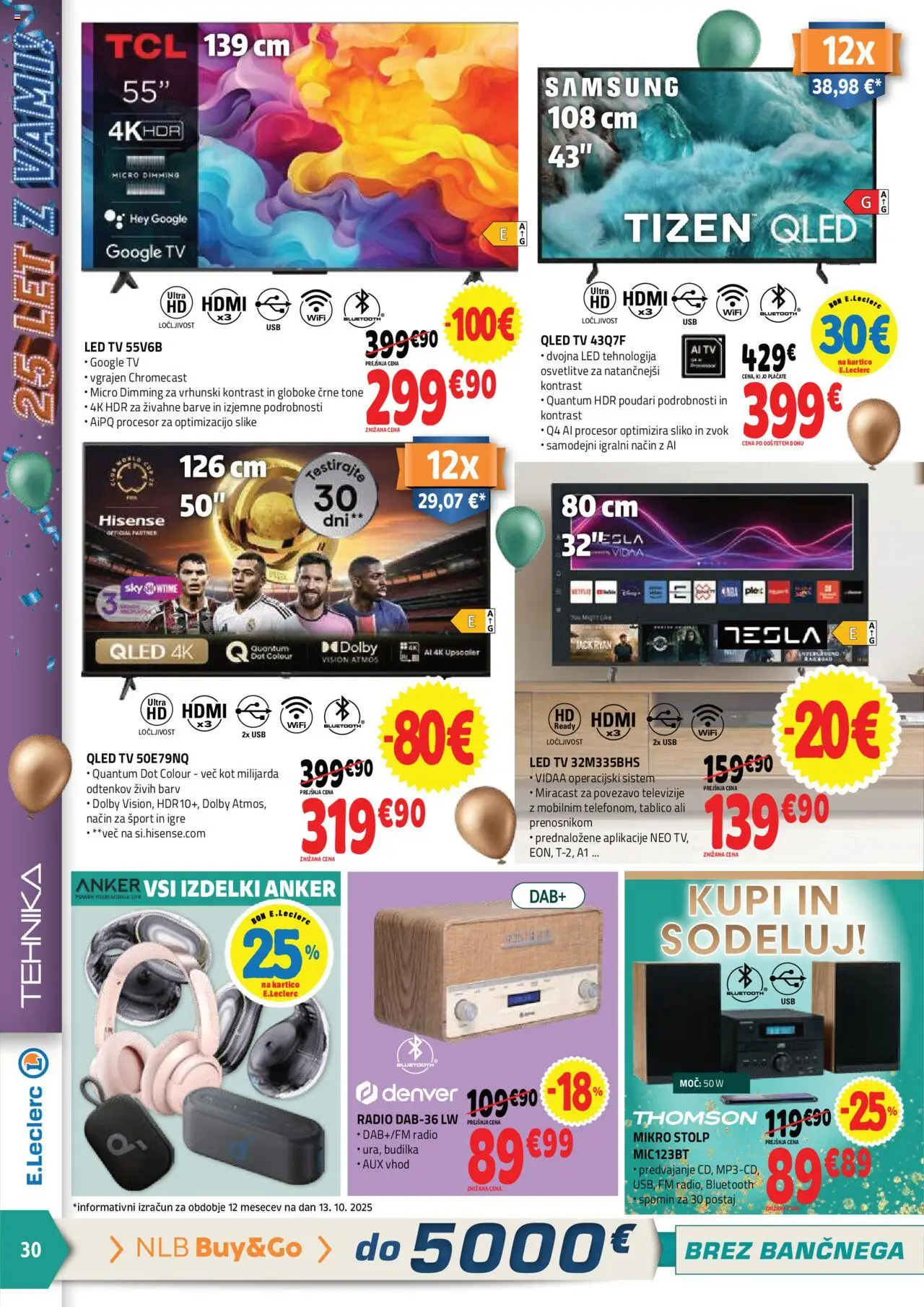 Novi E.leclerc katalog ponudbe – veljaven od 22.10.2025 | Stran: 2 | Izdelki: Tv, Budilka, Usb, Led tv