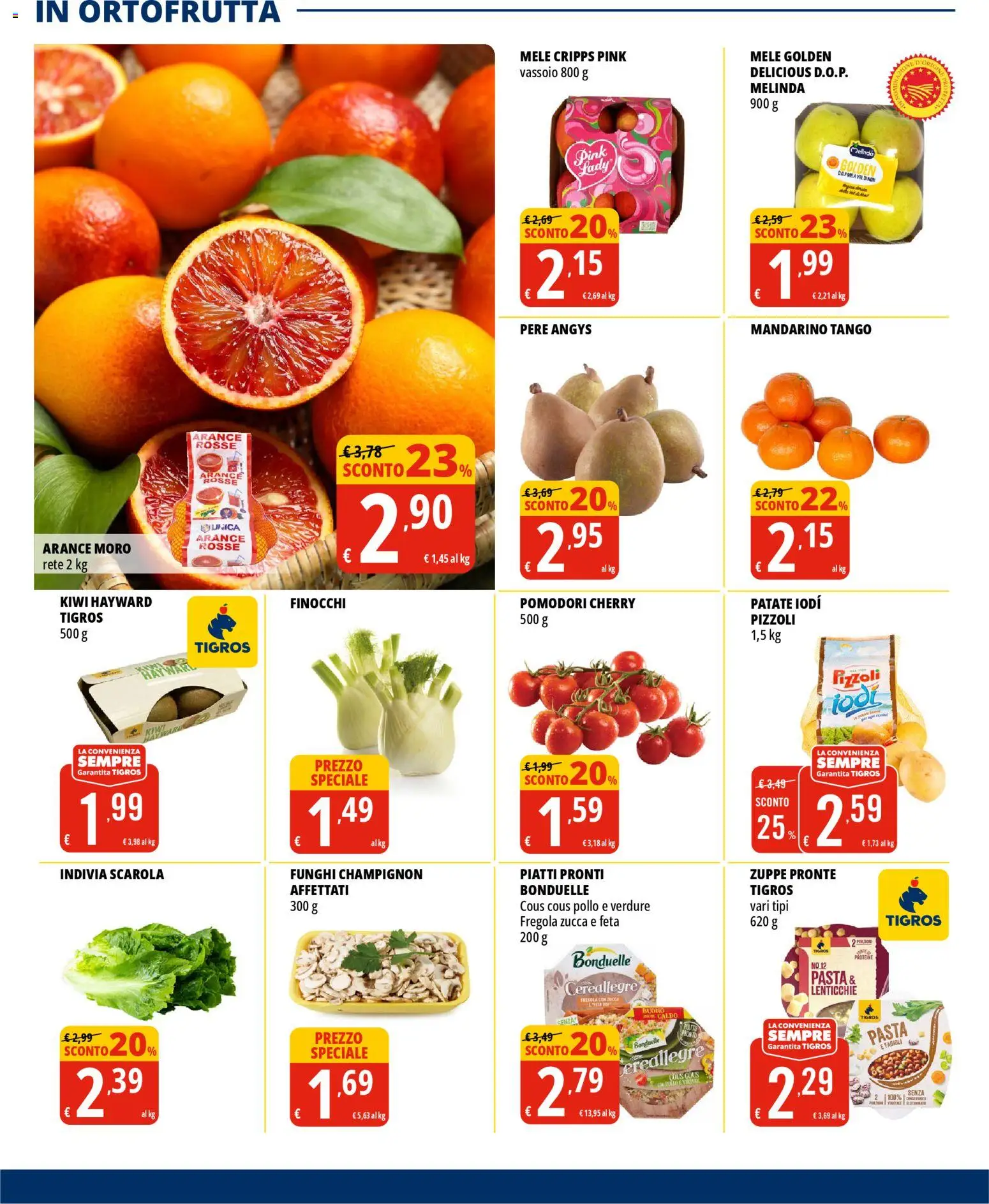 Volantino Tigros del 11.02.2026 | Pagina: 8 | Prodotti: Mele, Kiwi, Funghi, Zucca