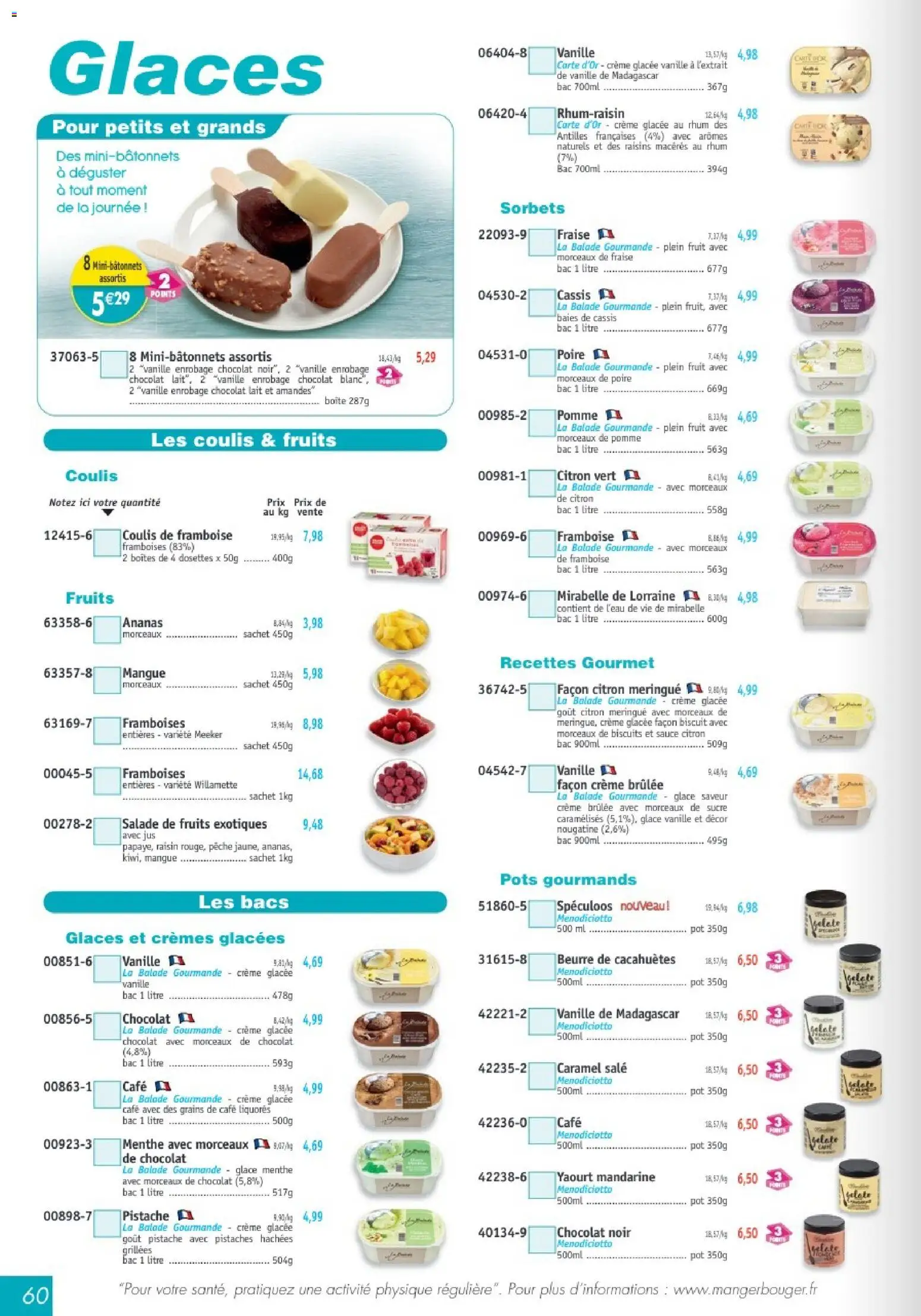 {H1} | Page: 60 | Produits: Menthe, Poire, Pistaches, Ananas