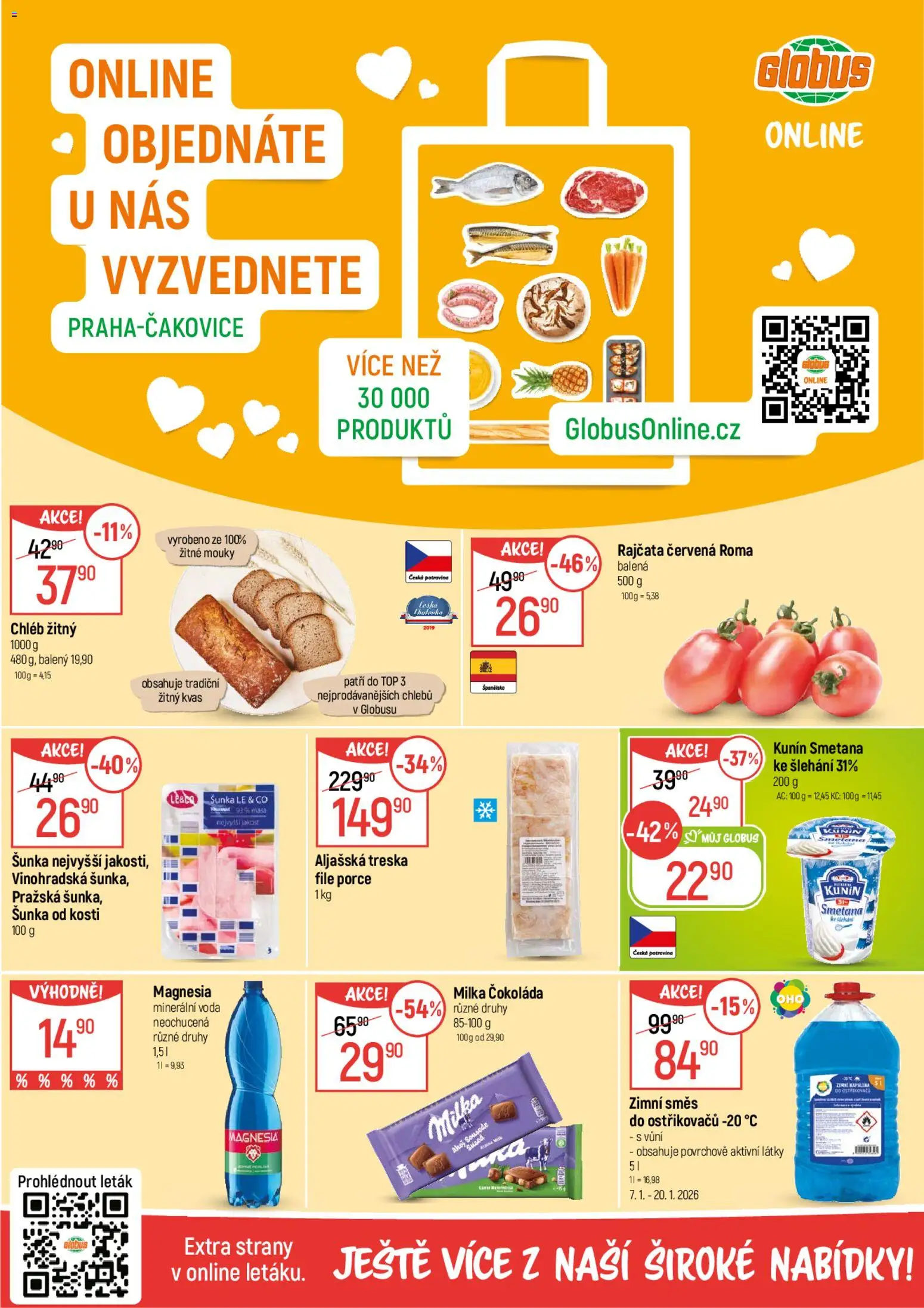 Globus leták od 07.01.2026 | Strana: 2 | Produkty: Šunka od kosti, Aljašská treska, Treska, Rajčata