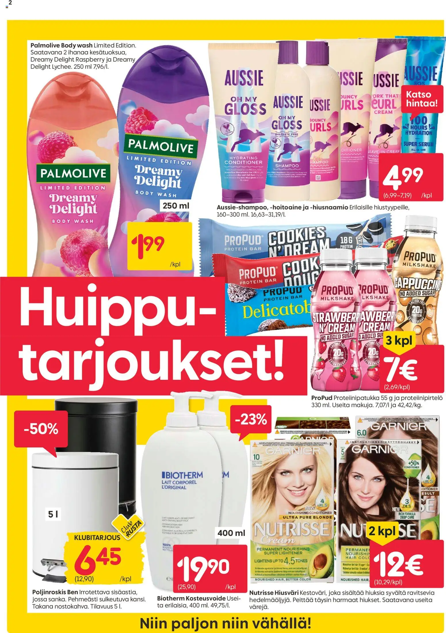 Rusta tarjoukset – voimassa 12.01.2026 alkaen | Sivu: 2 | Tuotteet: Shampoo, Hiusnaamio, Hiusväri, Proteiinipatukka