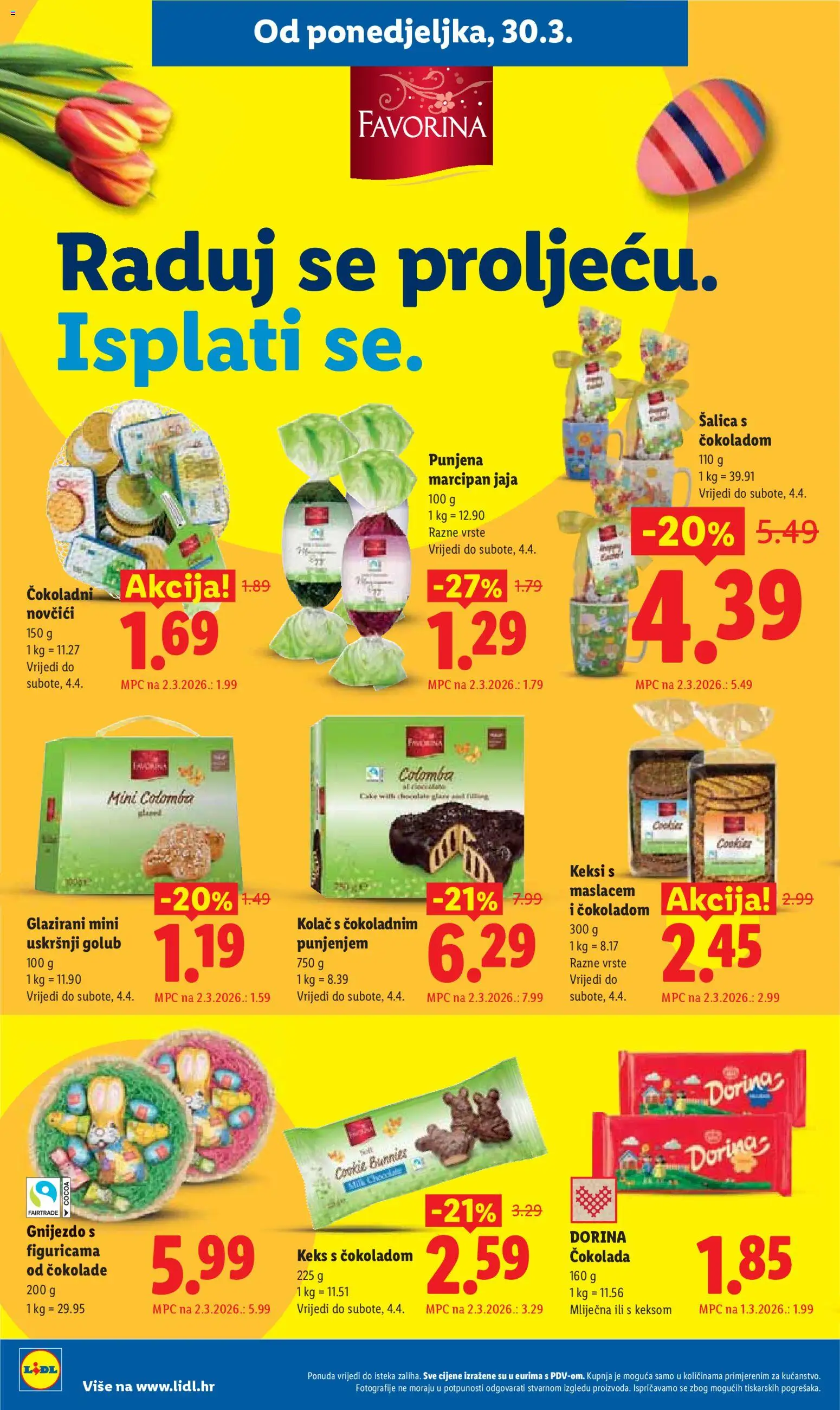 Lidl katalog | vrijedi od 30.03.2026 | Stranica: 28 | Proizvodi: Dorina, Keksi, Jaja, Šalica