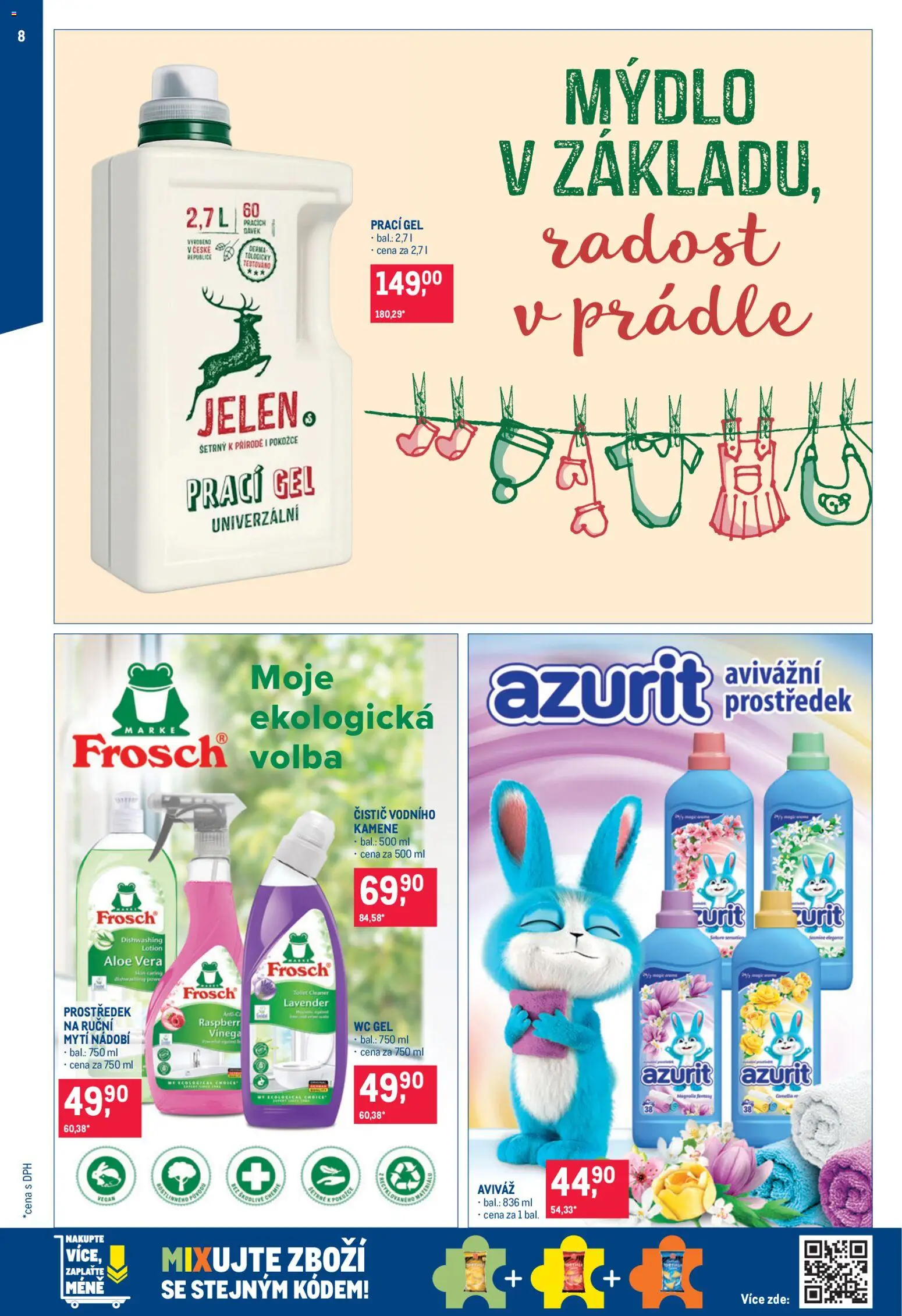 Makro leták - Úklid a kosmetika od 25.02.2026 | Strana: 8 | Produkty: Aviváž, Nádobí, Aloe vera, Wc