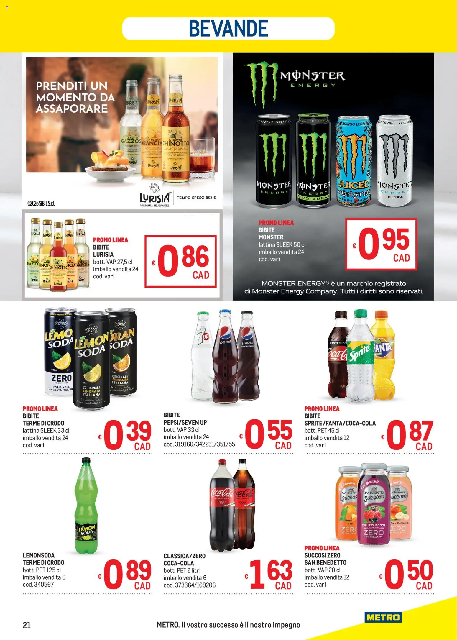 Volantino Metro del 02.04.2026 | Pagina: 21 | Prodotti: Limonata, Mango, Bibite, Coca Cola