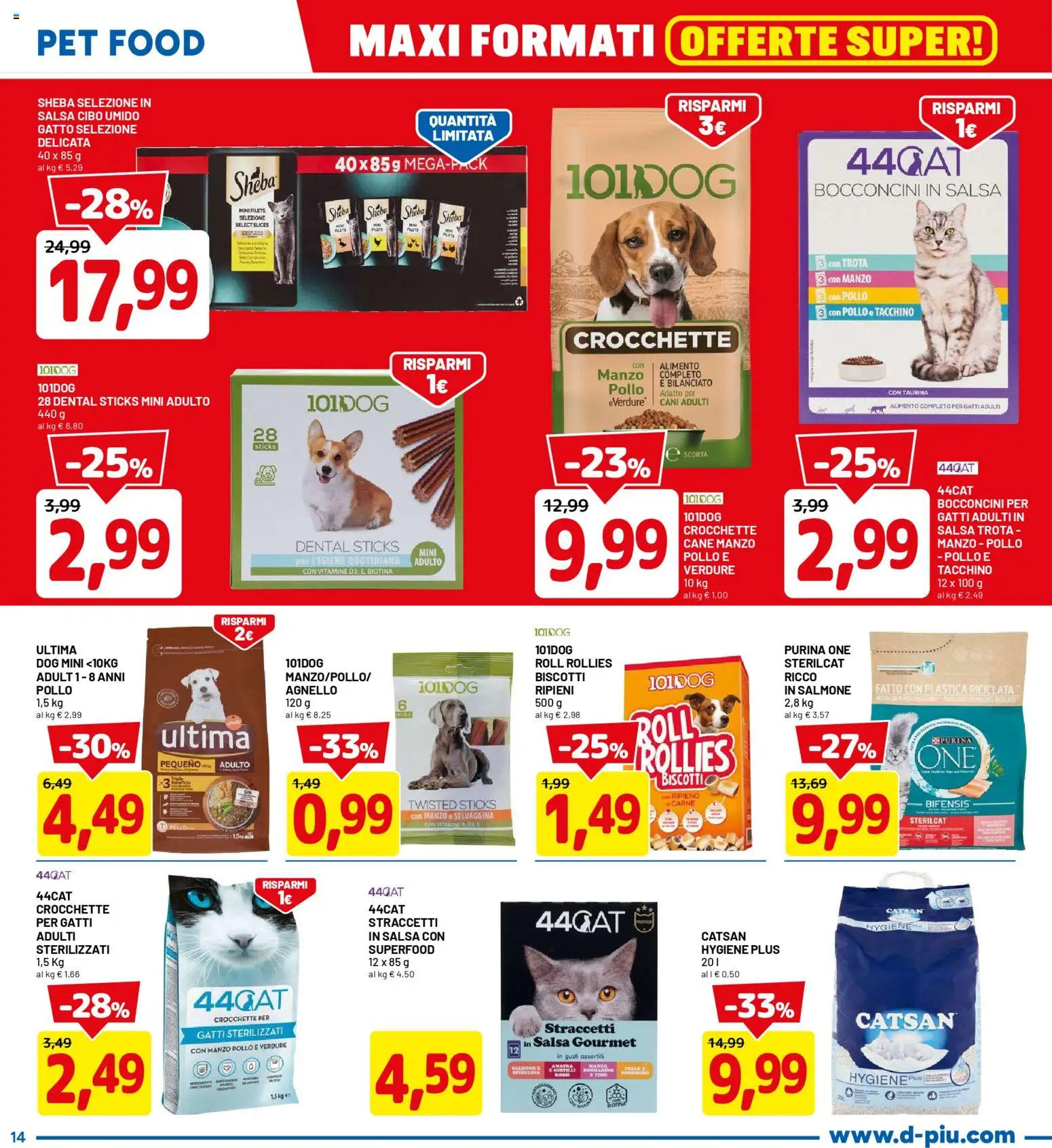 Volantino D Più del 20.04.2026 | Pagina: 14 | Prodotti: Salmone, Biscotti, Verdure, Tacchino