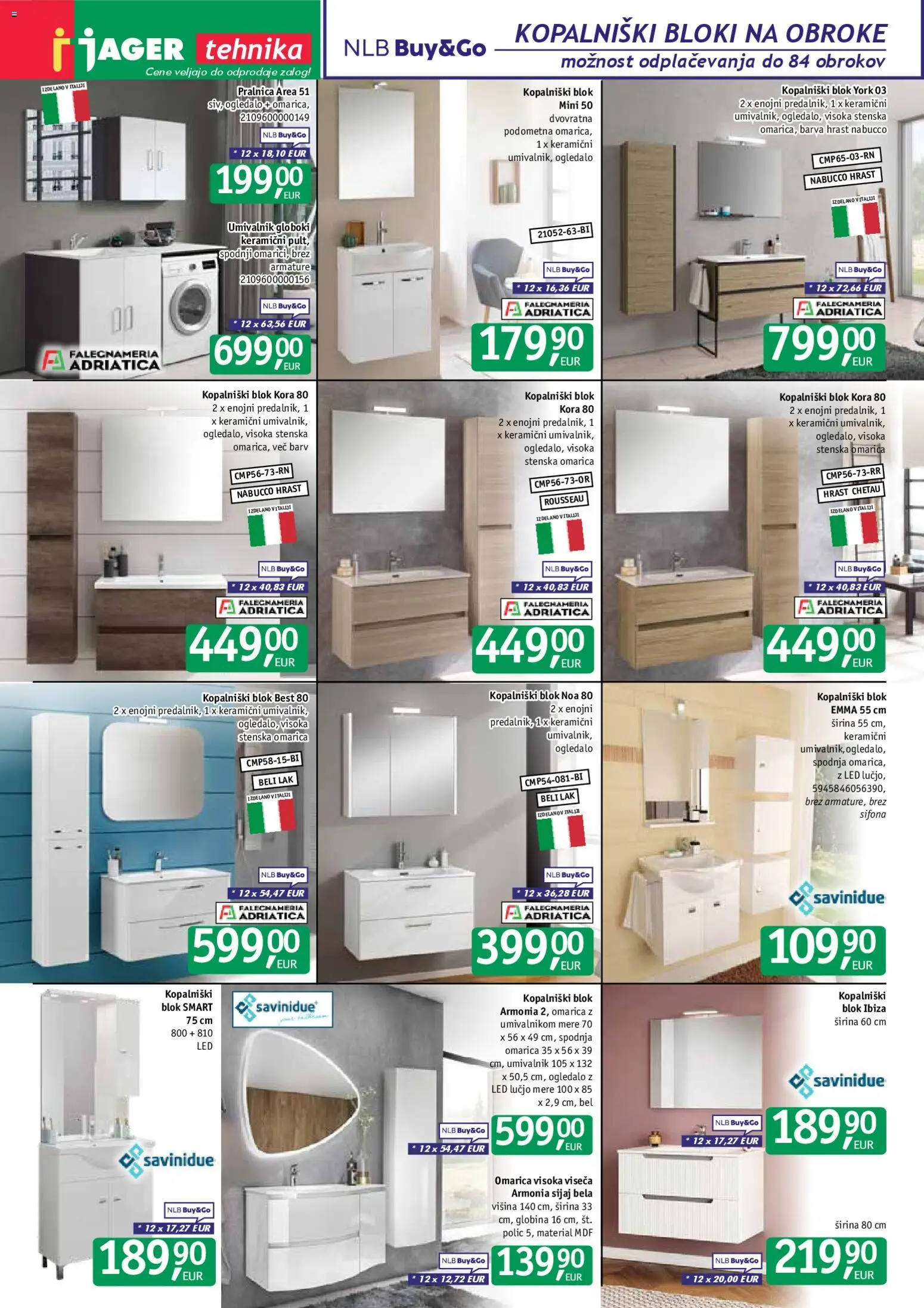 Novi Jager katalog ponudbe – veljaven od 18.02.2026 | Stran: 12 | Izdelki: Umivalnik, Blok, Barva, Omarica