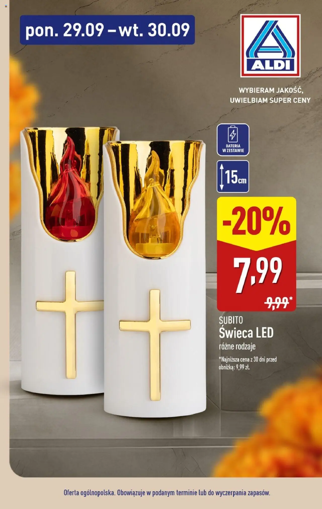 Aldi Gazetka - Znicze i wkłady w super cenach od 29.09.2025 | Strona: 5 | Produkty: Bateria