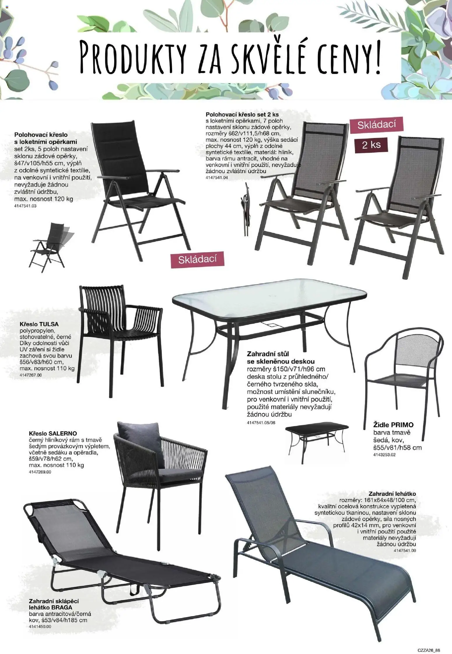 Sconto nábytek katalog - Zahradní speciál od 01.01.2026 | Strana: 86 | Produkty: Křeslo, Lehátko, Stůl, Židle