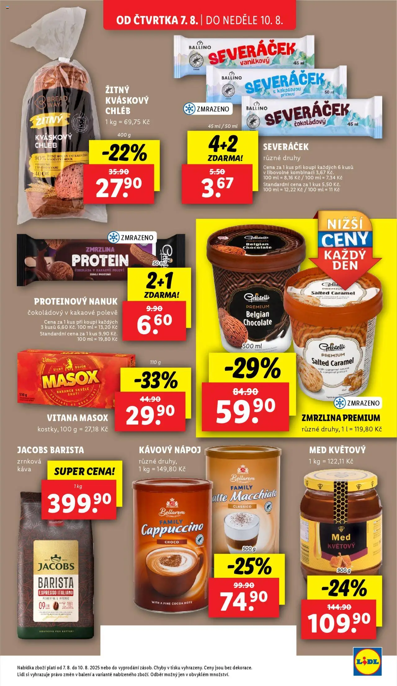 Lidl leták od 07.08.2025 | Strana: 15 | Produkty: Chléb, Bujón, Jacobs, Gelatelli
