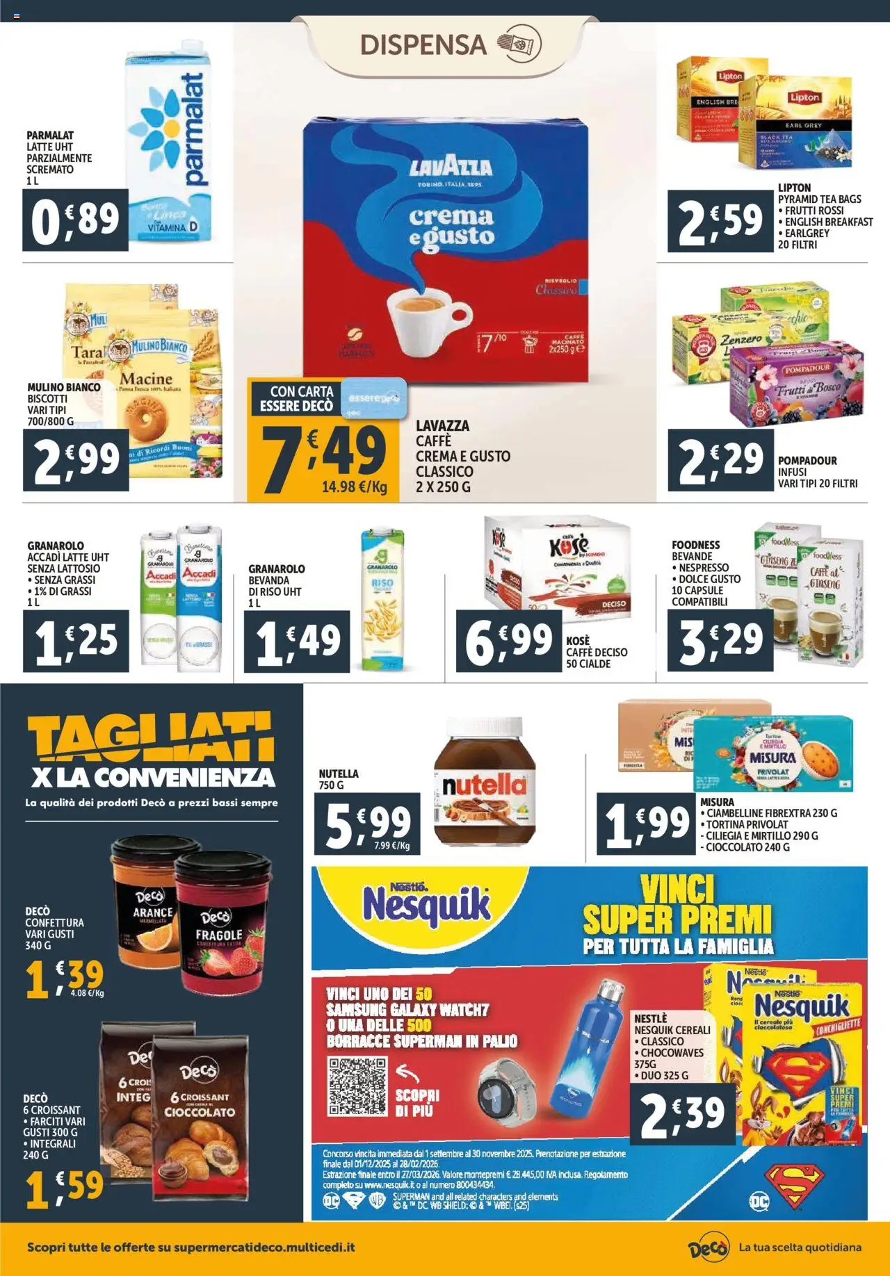 Volantino Decò del 03.10.2025 | Pagina: 8 | Prodotti: Arance, Riso, Biscotti, Lavazza