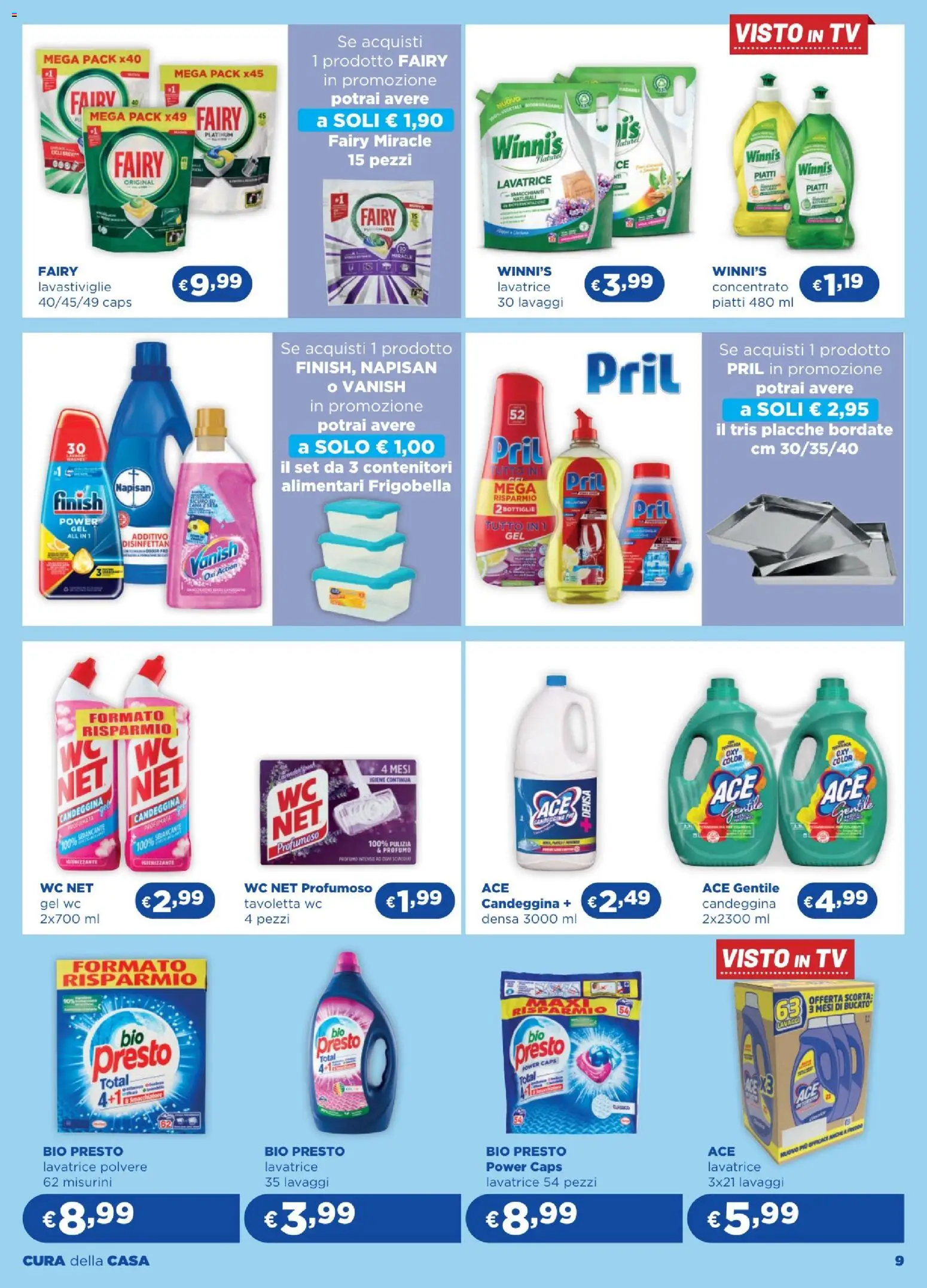 Volantino Acqua e Sapone del 17.12.2025 | Pagina: 9 | Prodotti: Tavoletta wc, Candeggina, Lavatrice, WC