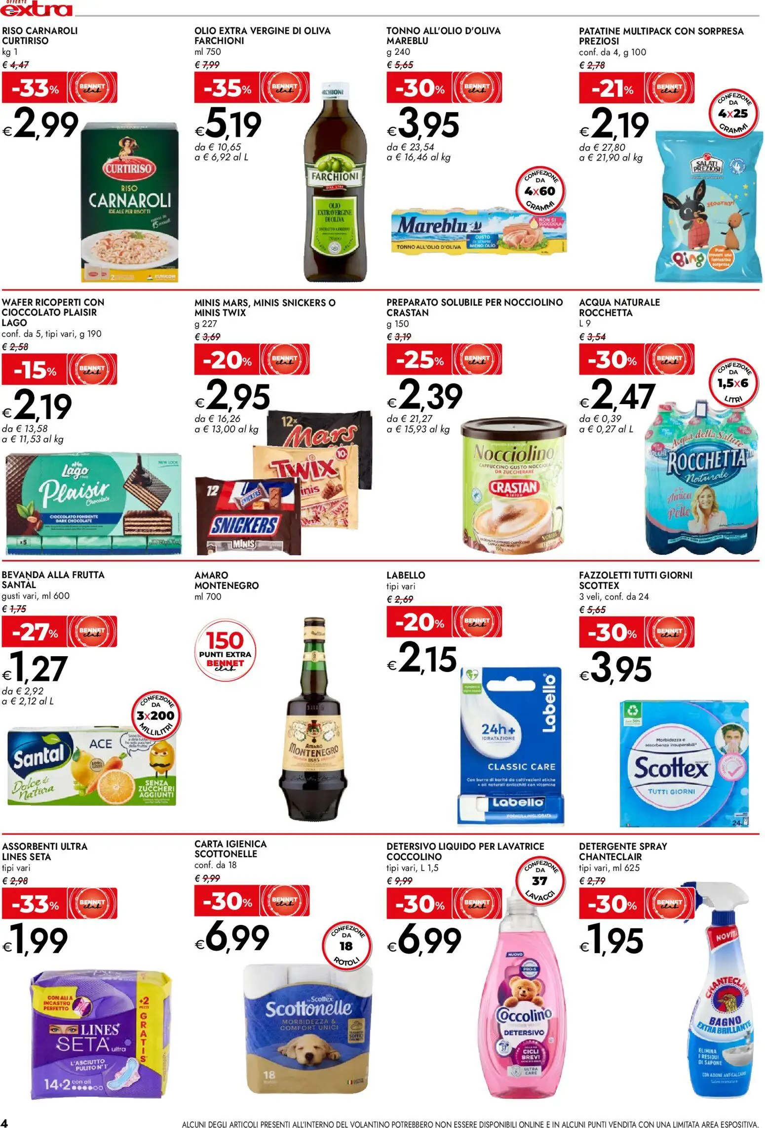 Volantino bennet del 23.10.2025 | Pagina: 4 | Prodotti: Carta igienica, Olio, Olio extra vergine, Bagno