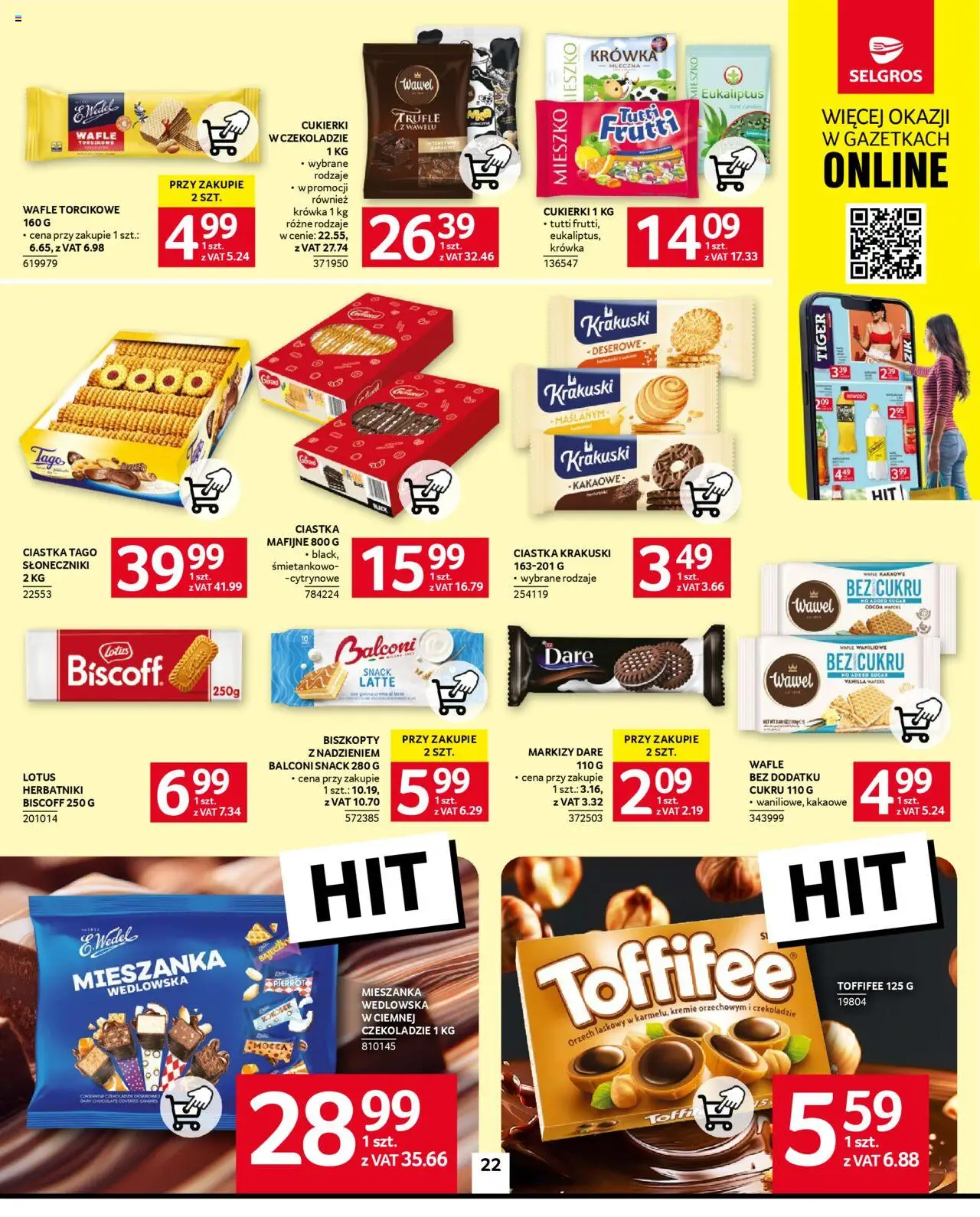 Selgros cash&carry Gazetka od 14.08.2025 | Strona: 22 | Produkty: Wafle, Toffifee, Herbatniki, Ciastka