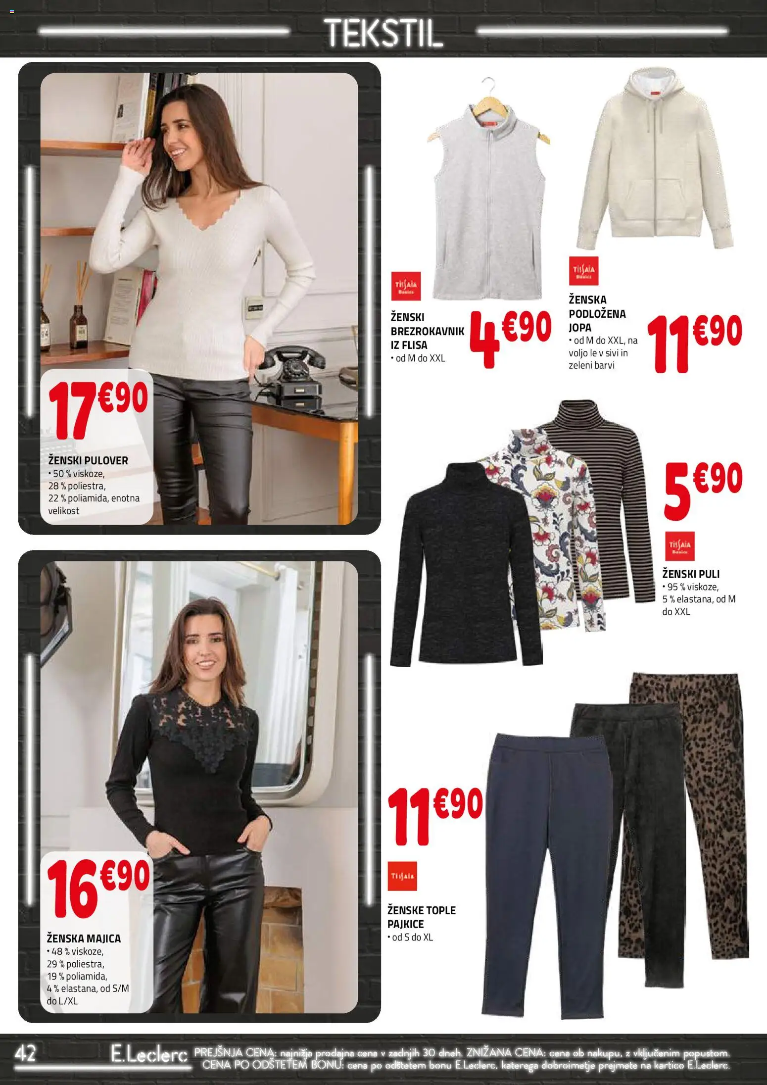 Novi E.leclerc katalog ponudbe – veljaven od 12.11.2025 | Stran: 42 | Izdelki: Pajkice, Majica, Pulover, Brezrokavnik
