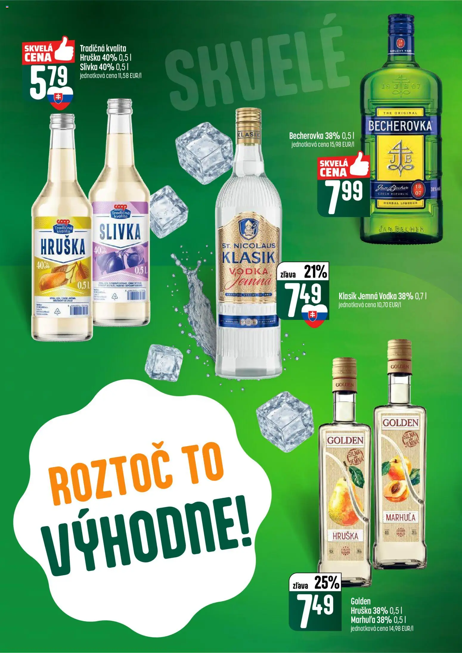 Nové COOP Jednota akcie – leták je platný od 22.01.2026 | Strana: 52 | Produkty: Becherovka, Vodka