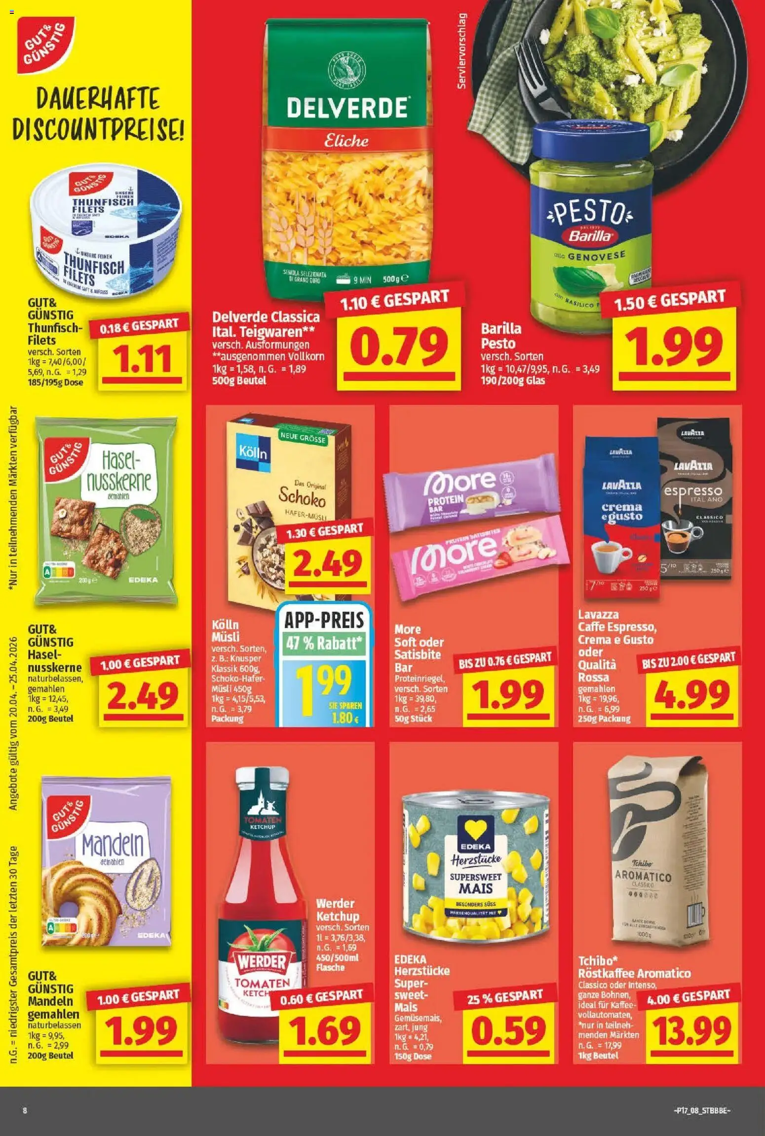 Angebote - nah & gut: Wochenangebote – gültig ab 19.04.2026 | Seite: 8 | Produkte: Thunfisch, Tomaten, Mandeln, Ketchup