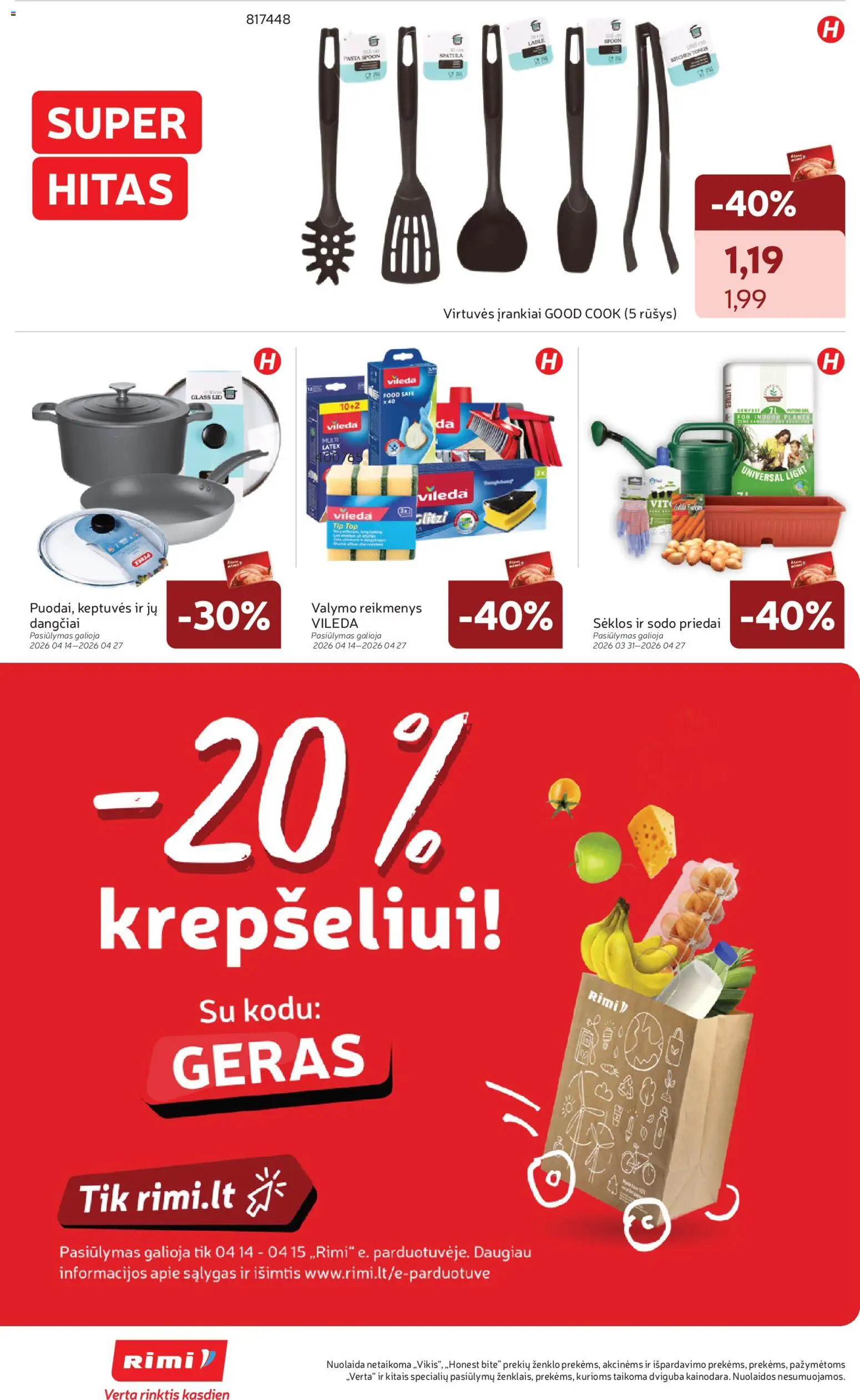 Rimi akcijos nuo 14.04.2026 | Puslapis: 32 | Prekių: Sėklos