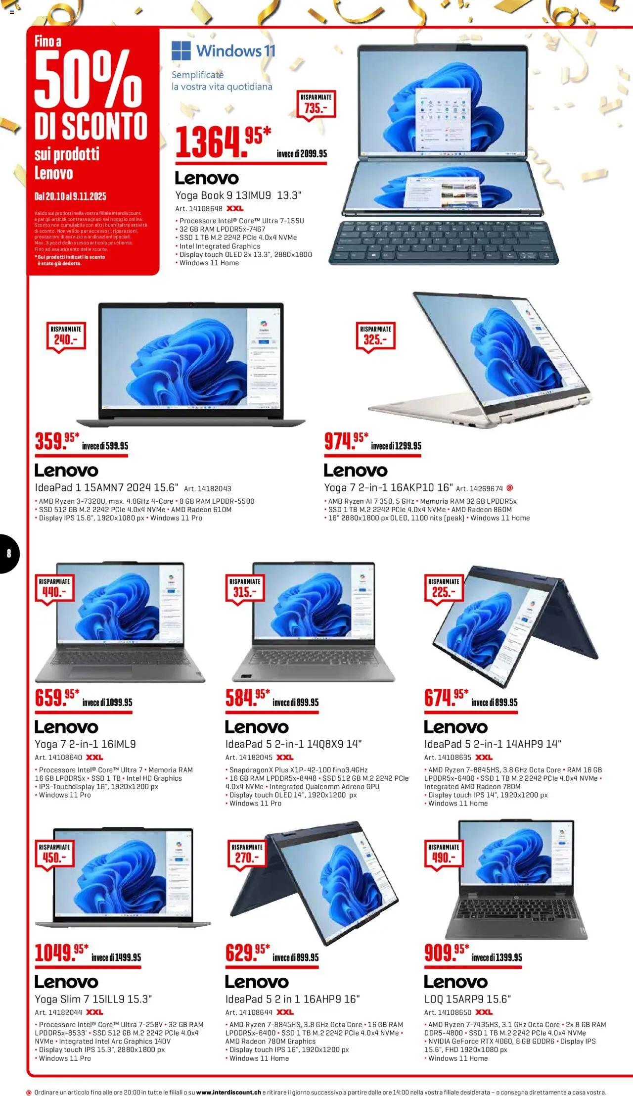 Interdiscount Aktionen IT – gültig ab 20.10.2025 | Seite: 8 | Produkte: Lenovo