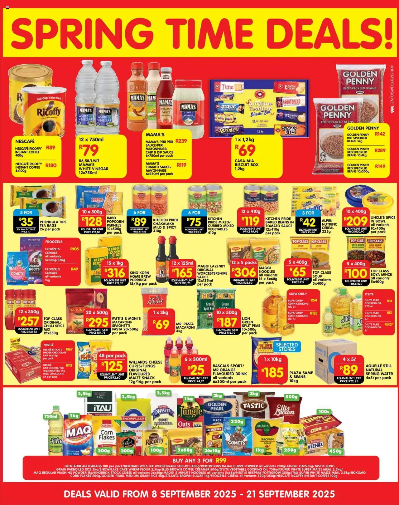 New Shoprite catalogue – valid from 08.09.2025 | Page: 3 | Products: Corn, Maize meal, Vegetables, Chilli