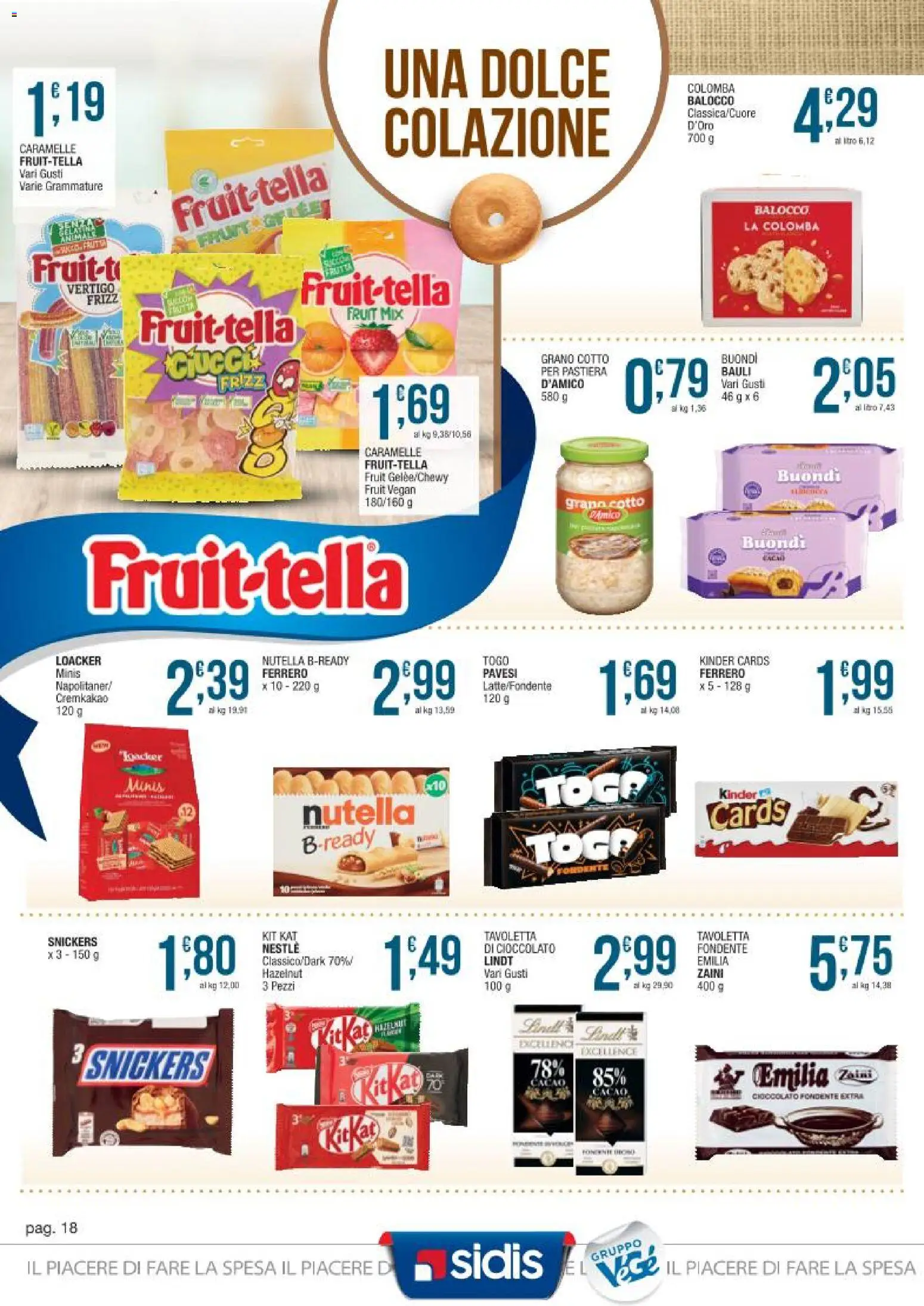 Volantino Sidis del 23.02.2026 | Pagina: 18 | Prodotti: Cioccolato, Caramelle, Nutella
