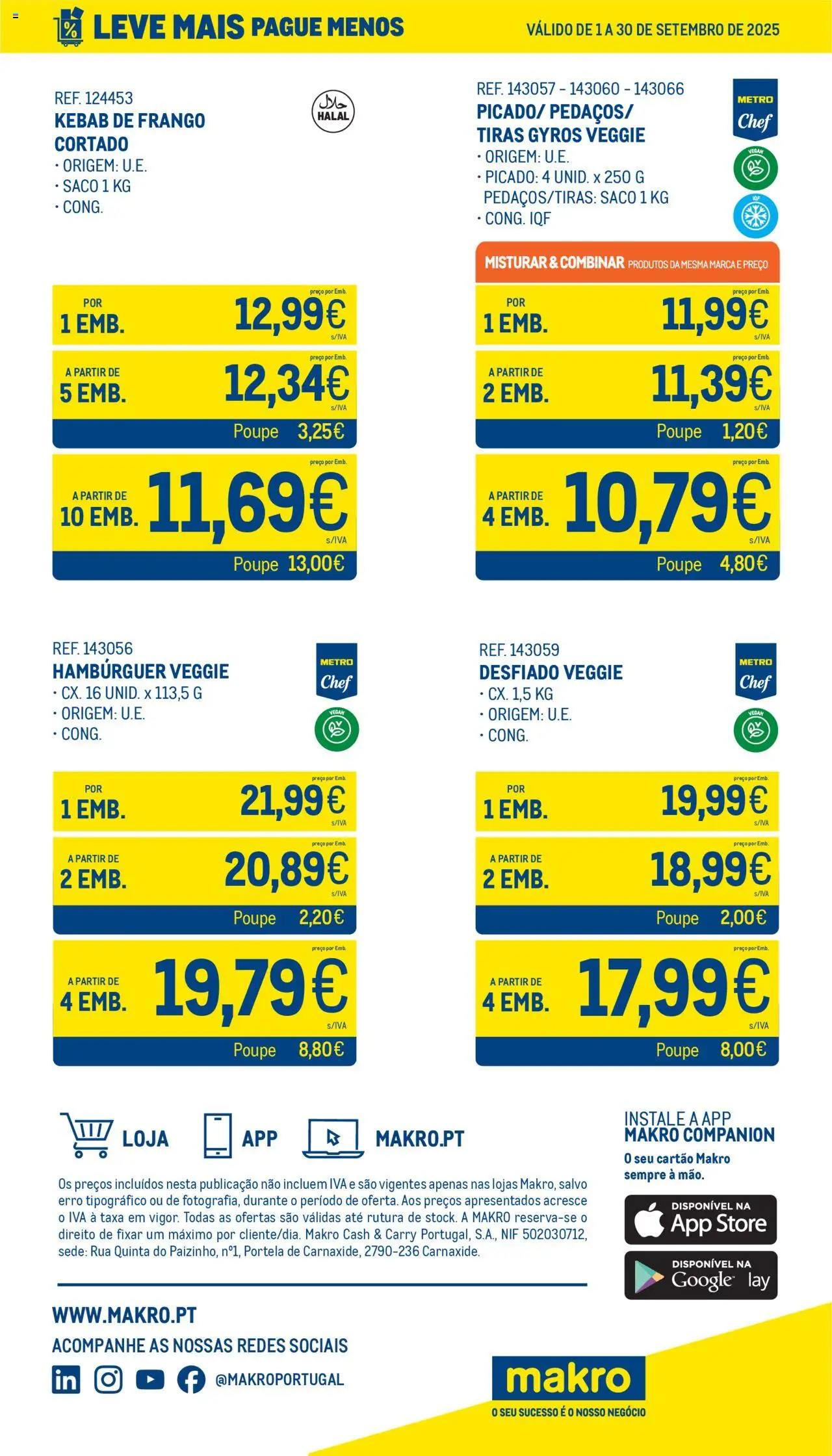 Makro - Leve Mais Pague Menos Carne Congelada - Setembro │ válido de 01.09.2025 | Página: 6 | Produtos: Frango, Hambúrguer
