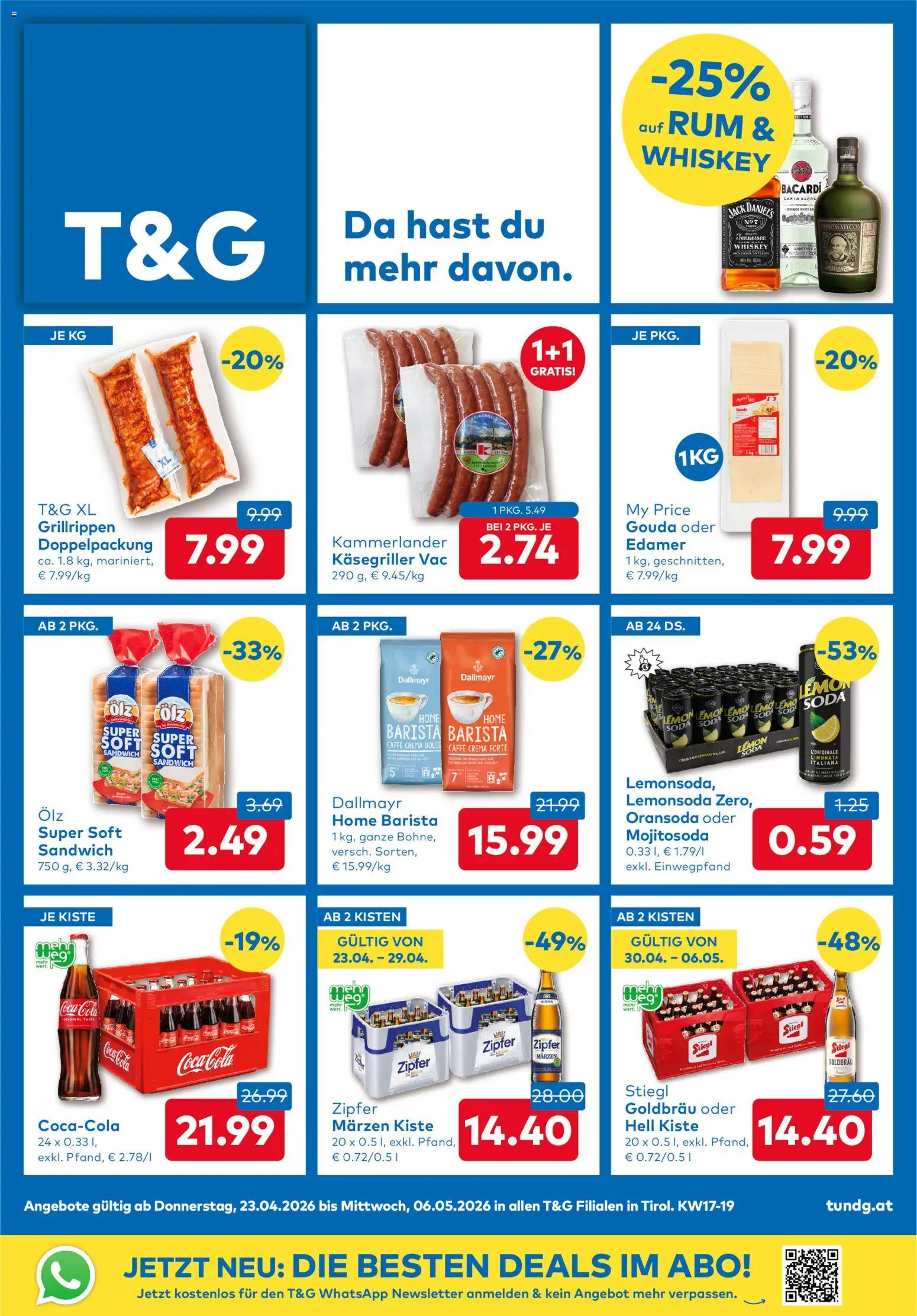T&G Flugblatt gültig ab 23.04.2026 | Seite: 1 | Produkte: Whiskey
