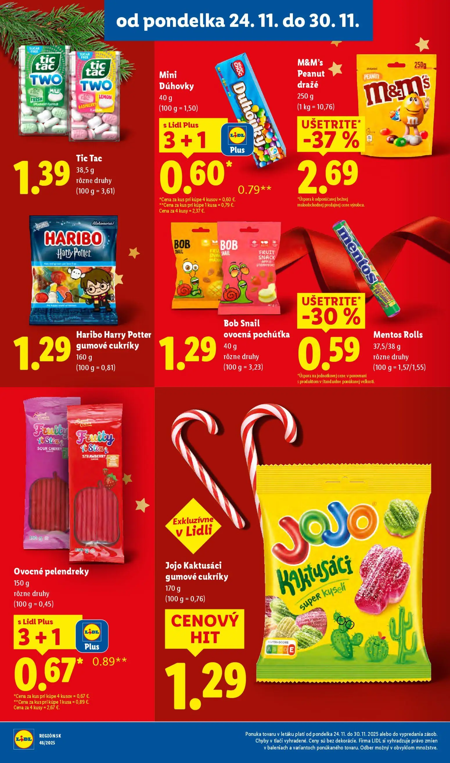 Nové Lidl akcie – leták je platný od 24.11.2025 | Strana: 28 | Produkty: Cukríky