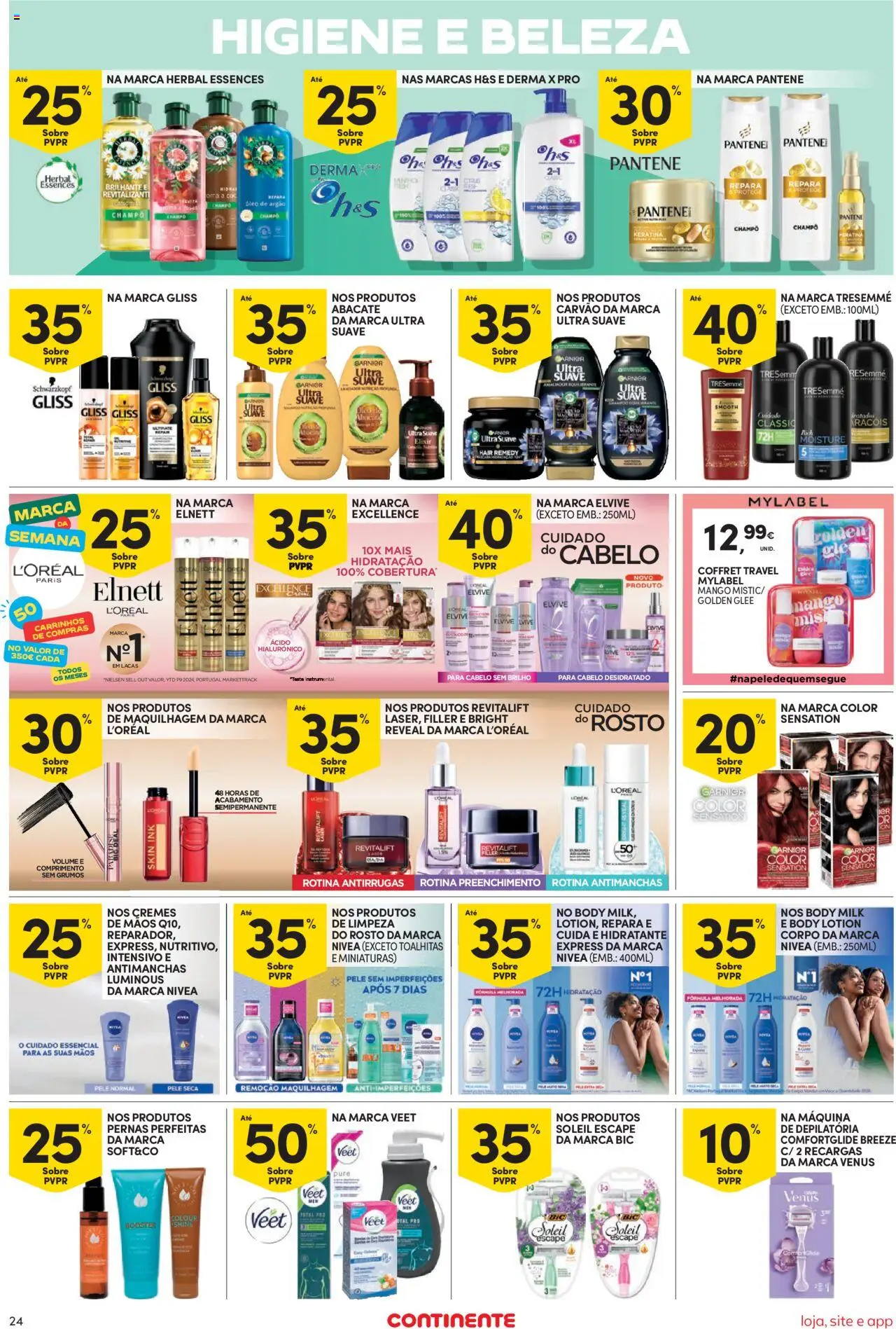 Continente Semanal Continente Bom Dia │ válido de 30.09.2025 | Página: 24 | Produtos: Shampoo, Maquilhagem, Abacate