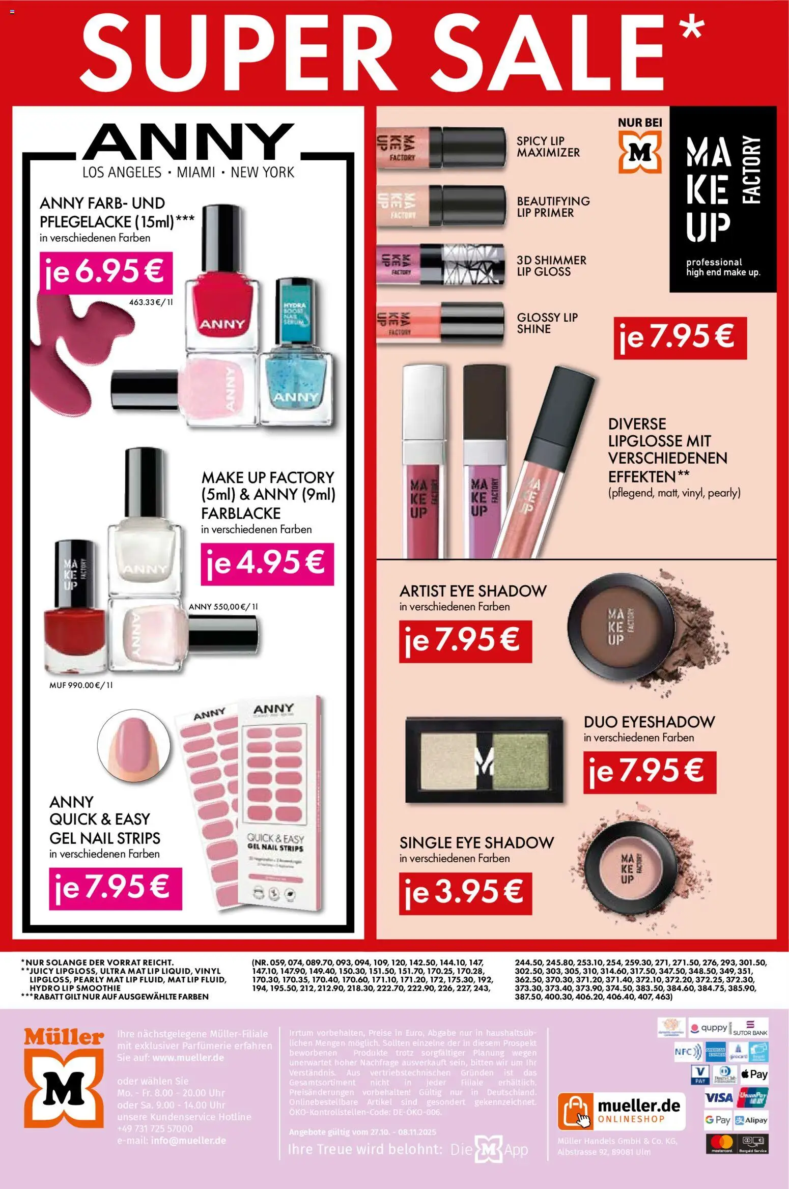 Müller Beauty Highlights – gültig ab 27.10.2025 | Seite: 8 | Produkte: Lipgloss, Nagellack, Primer, Lip Primer