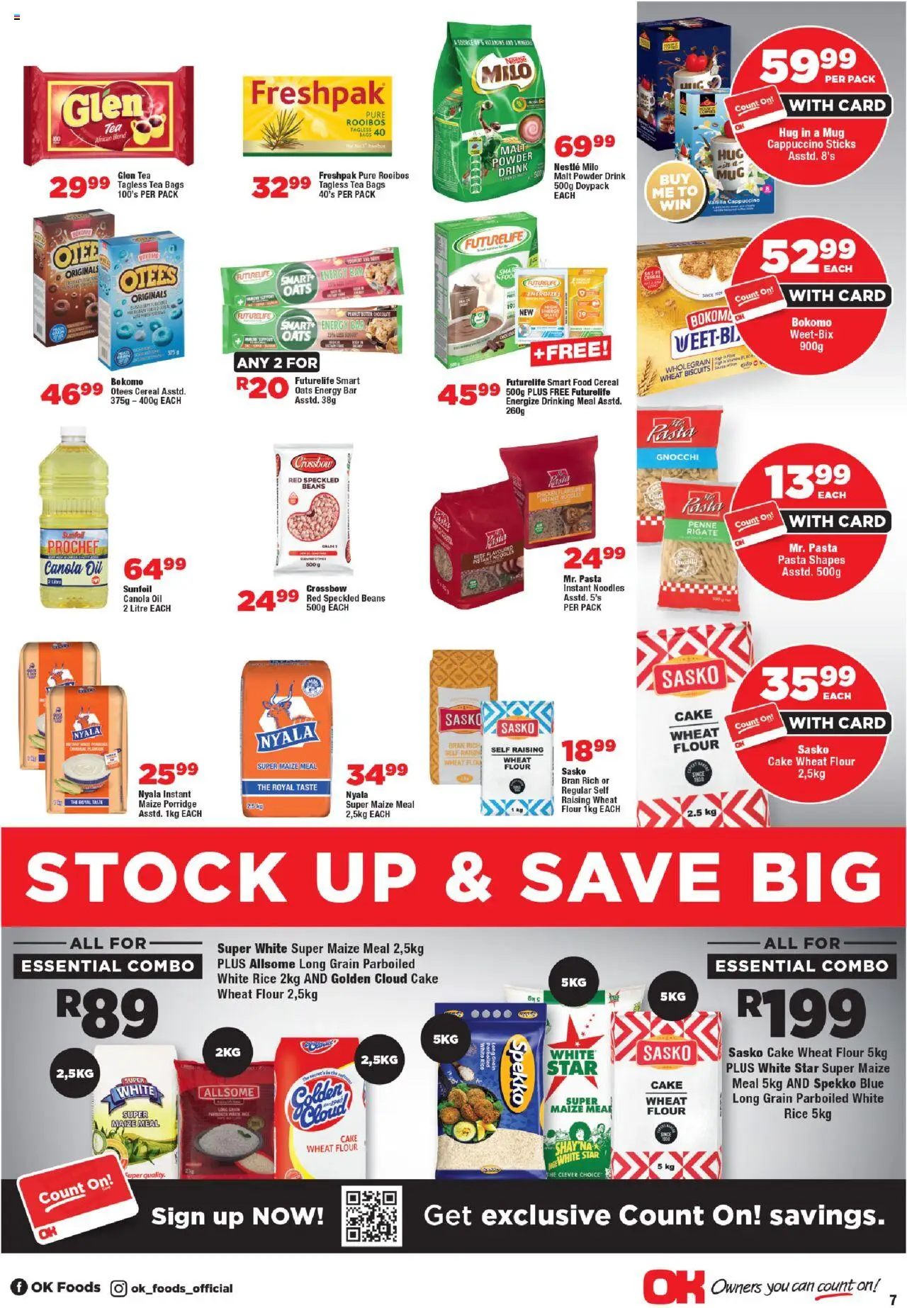 New OK Foods catalogue – valid from 10.09.2025 | Page: 7 | Products: Flour, Oil, Mug, Rice