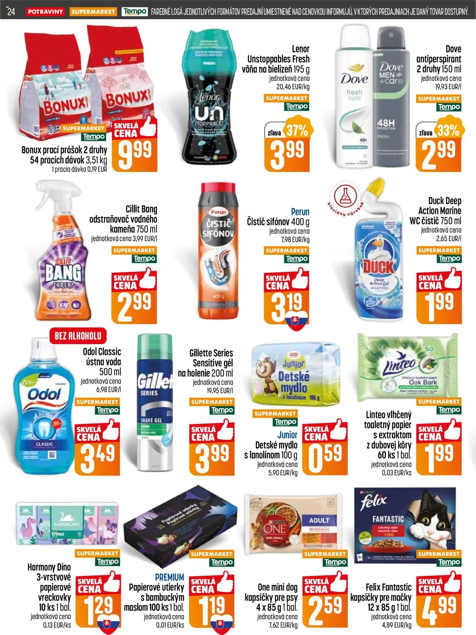 Nové COOP Jednota akcie – leták je platný od 05.02.2026 | Strana: 24 | Produkty: Wc, Prací prášok, Antiperspirant, Voda