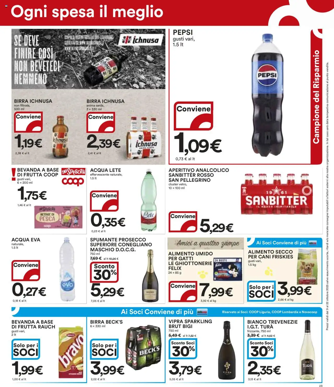 Volantino Ipercoop del 09.10.2025 | Pagina: 23 | Prodotti: Birra, Acqua, Data, Aperitivo