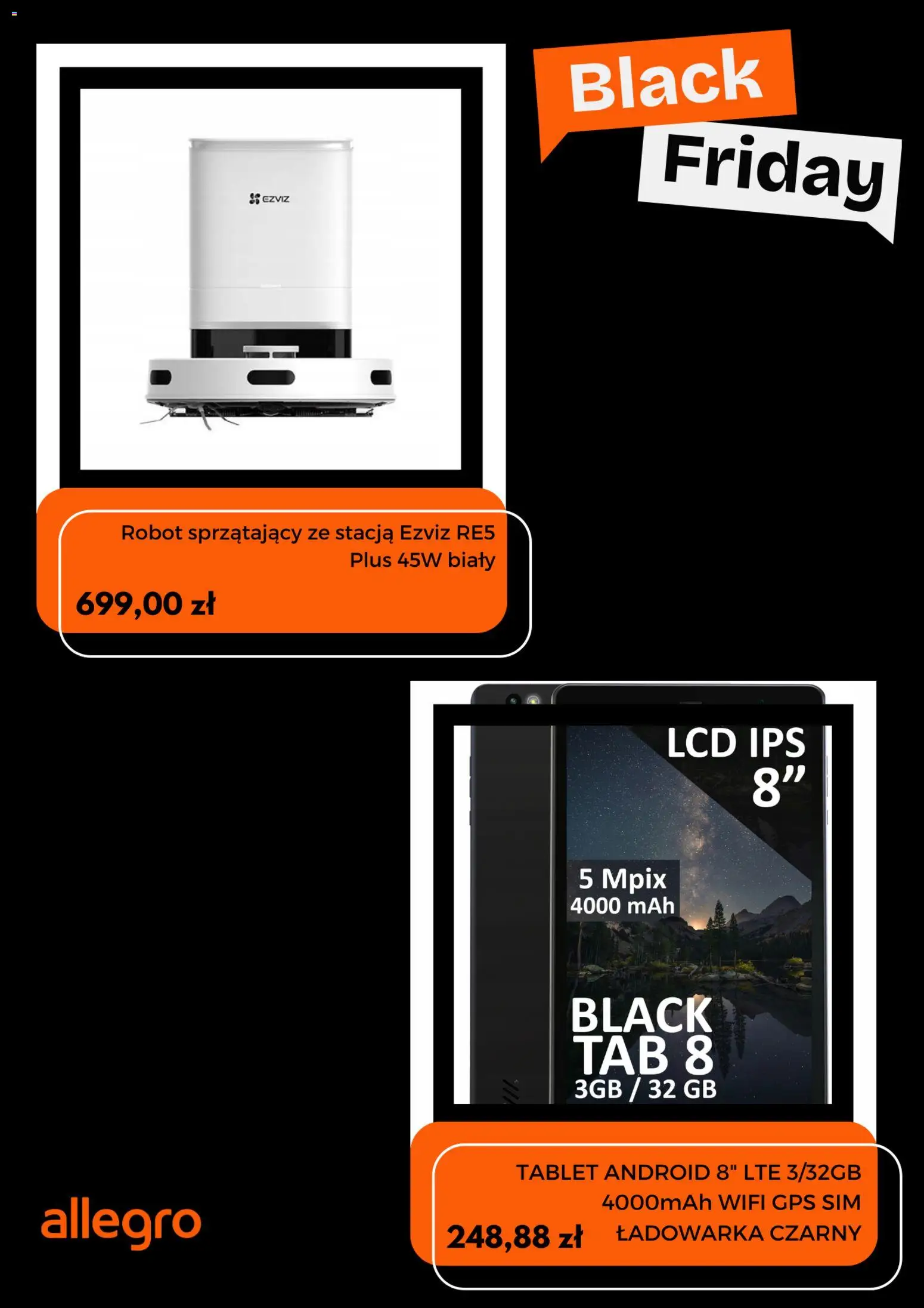 Allegro Black Friday od 28.11.2025 | Strona: 3 | Produkty: Tablet, Ładowarka, Robot, Robot sprzątający