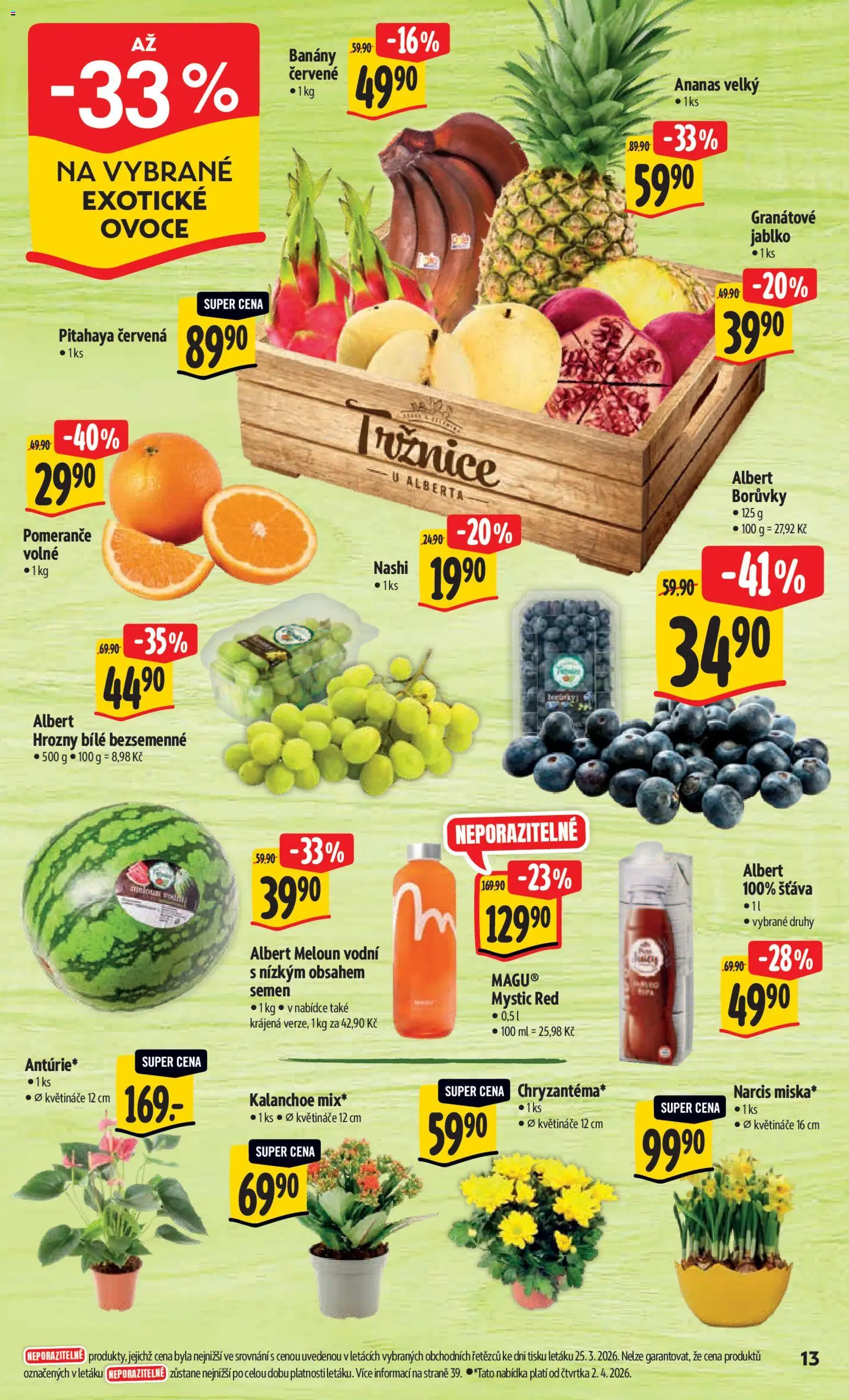 Albert leták - Hypermarket od 01.04.2026 | Strana: 21 | Produkty: Květináče, Pomeranče, Ananas, Hrozny