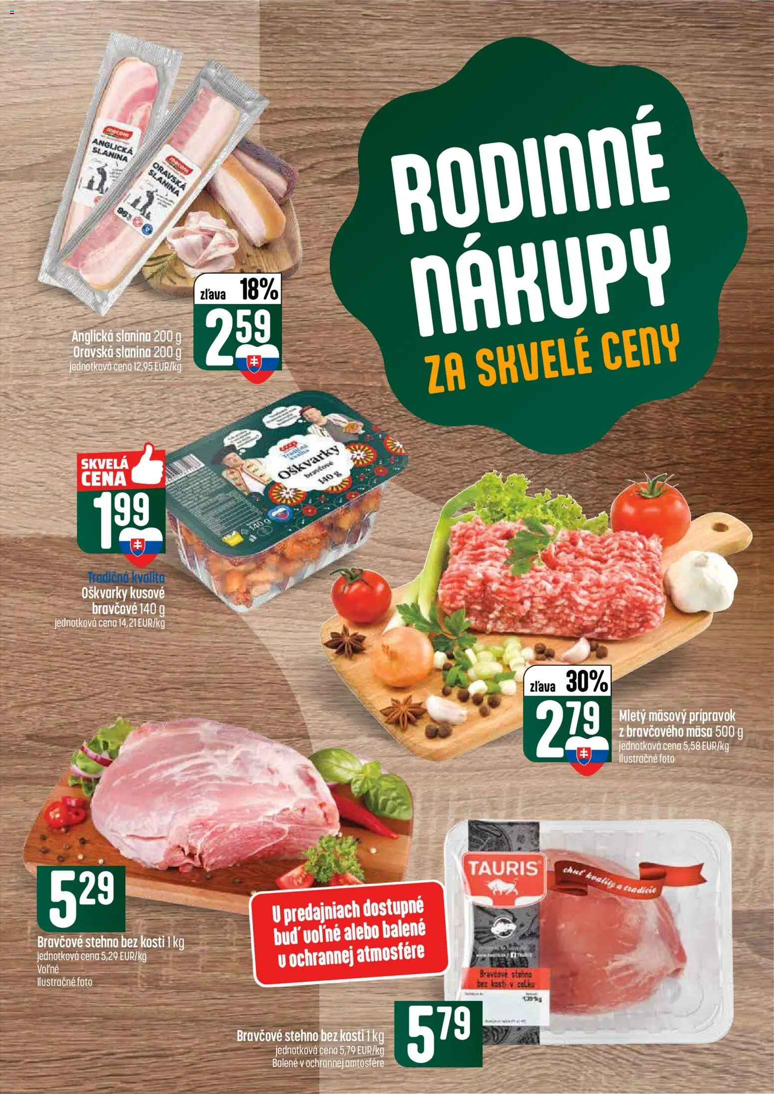 Nové COOP Jednota akcie – leták je platný od 05.03.2026 | Strana: 11 | Produkty: Slanina, Bravčové stehno