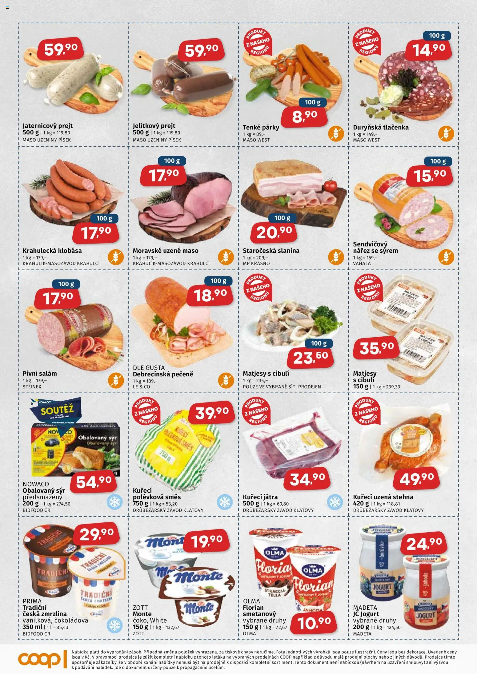 Coop leták - Západočeský region od 14.01.2026 | Strana: 2 | Produkty: Sýr, Salám, Moravské uzené, Maso
