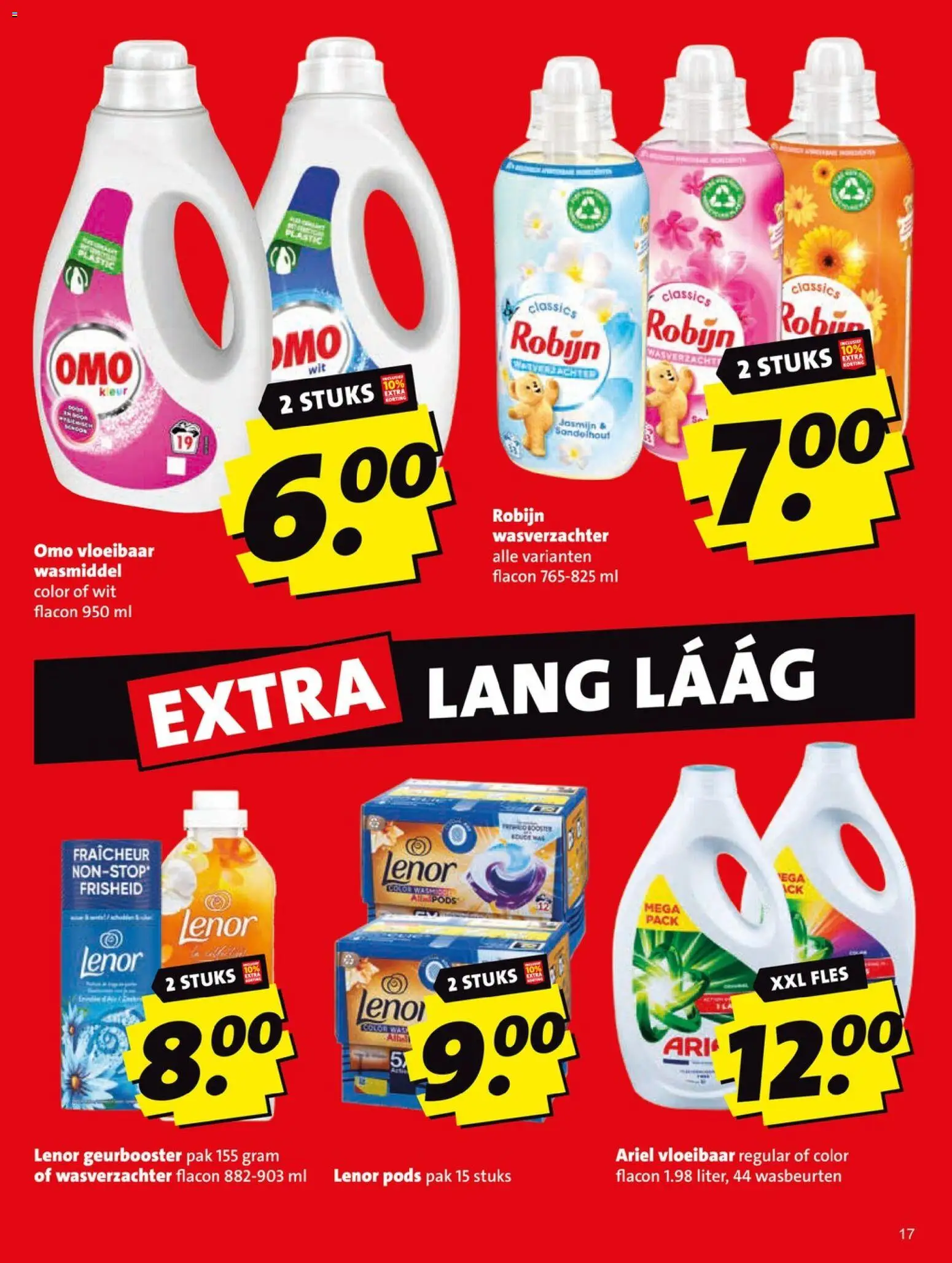 {H1} | Pagina: 17 | Producten: Wasverzachter, Robijn, Fles, Was