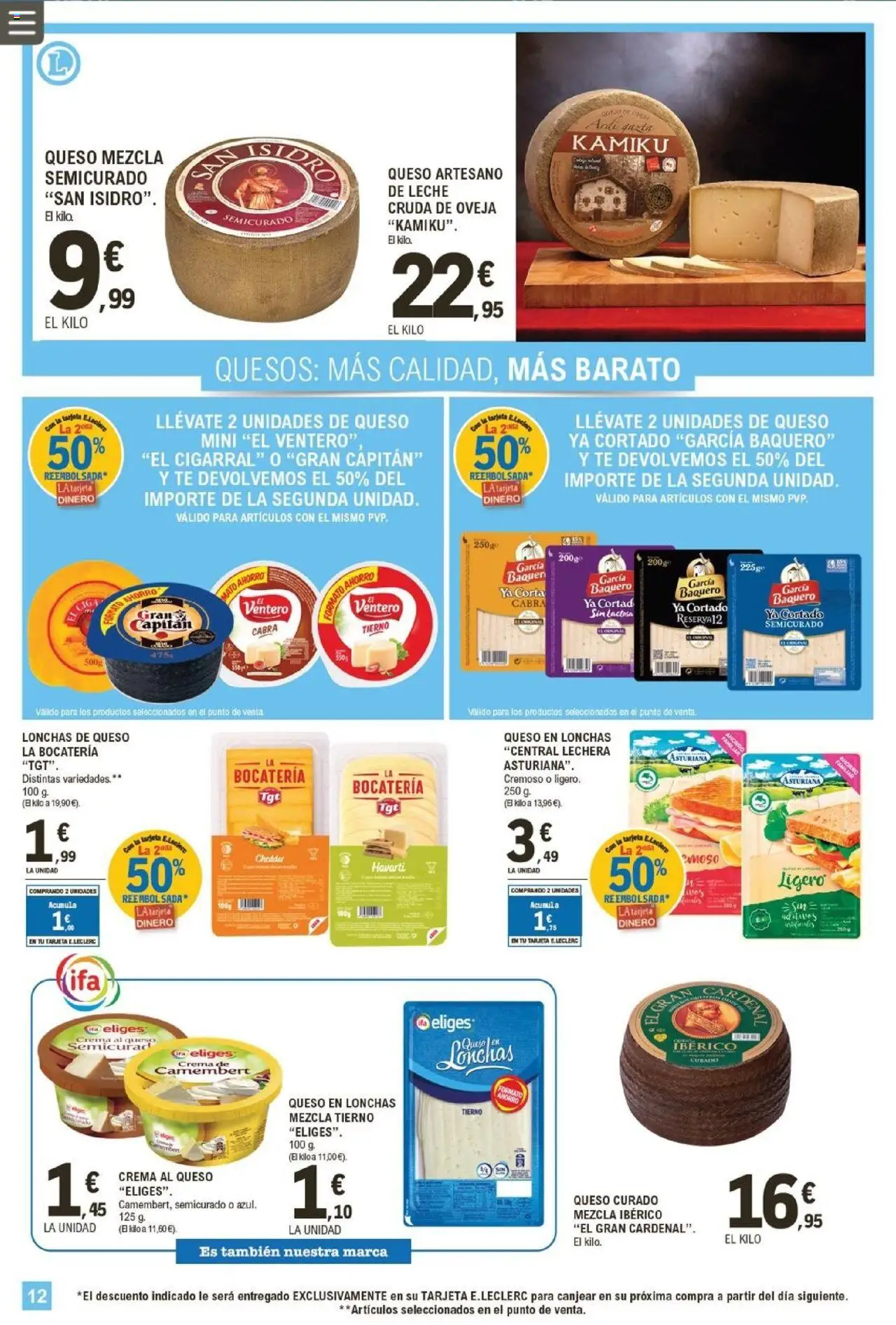 E.Leclerc folleto │ válido desde el 13.08.2025 | Página: 12 | Productos: Leche, Queso, Crema, Té